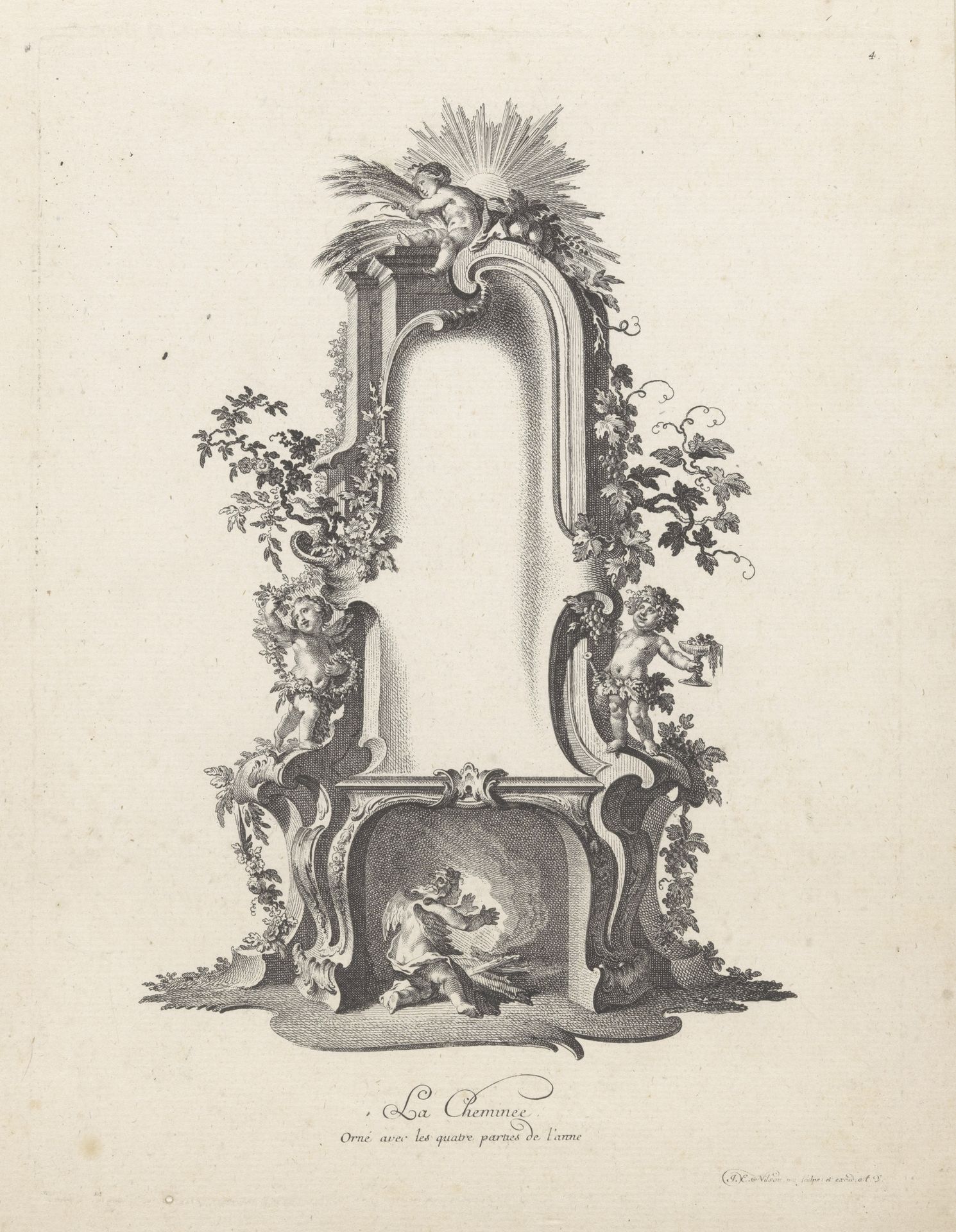 Schouw met putti by Johann Esaias Nilson