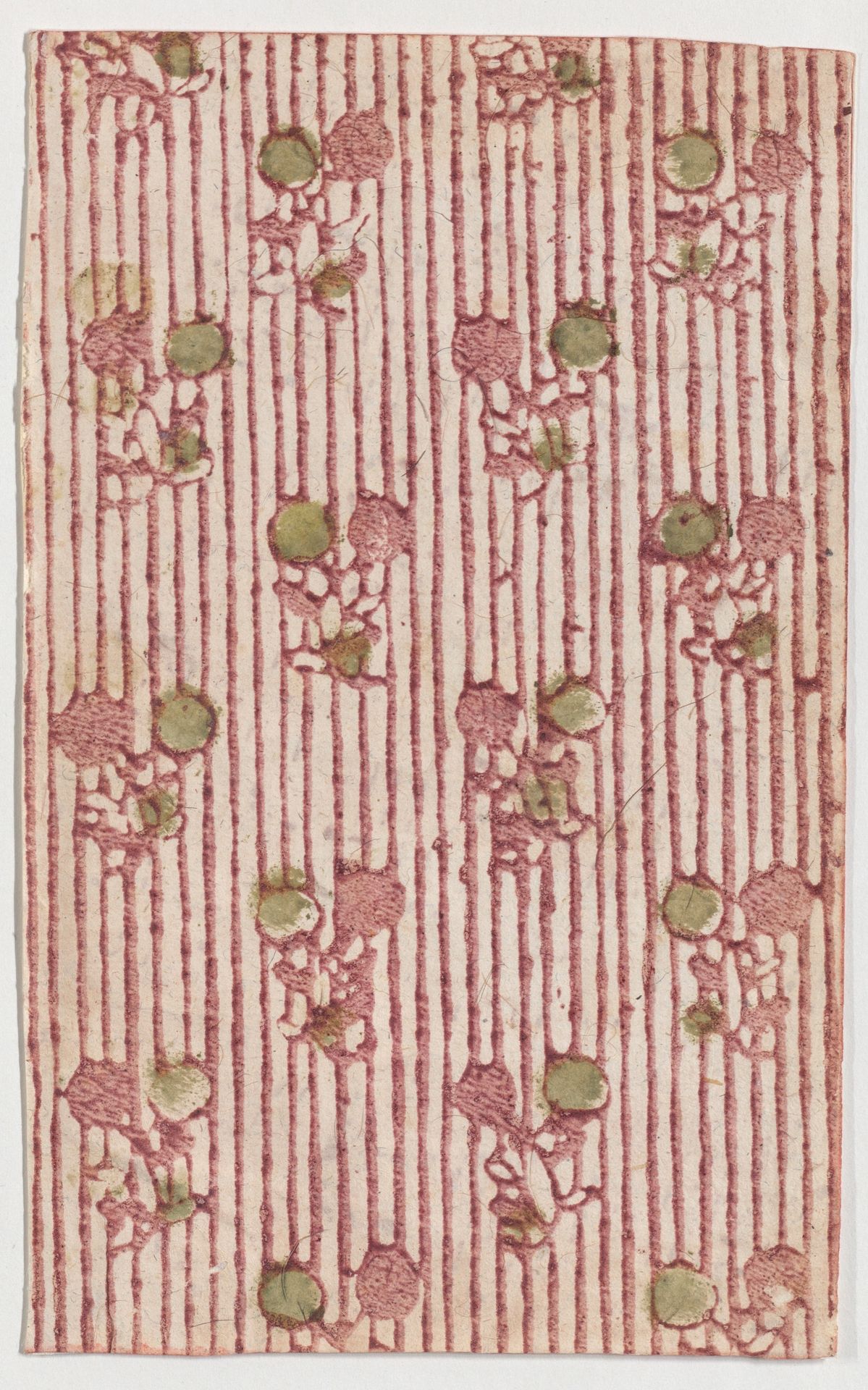 Sheet with overall striped pattern with circles by Anonymous