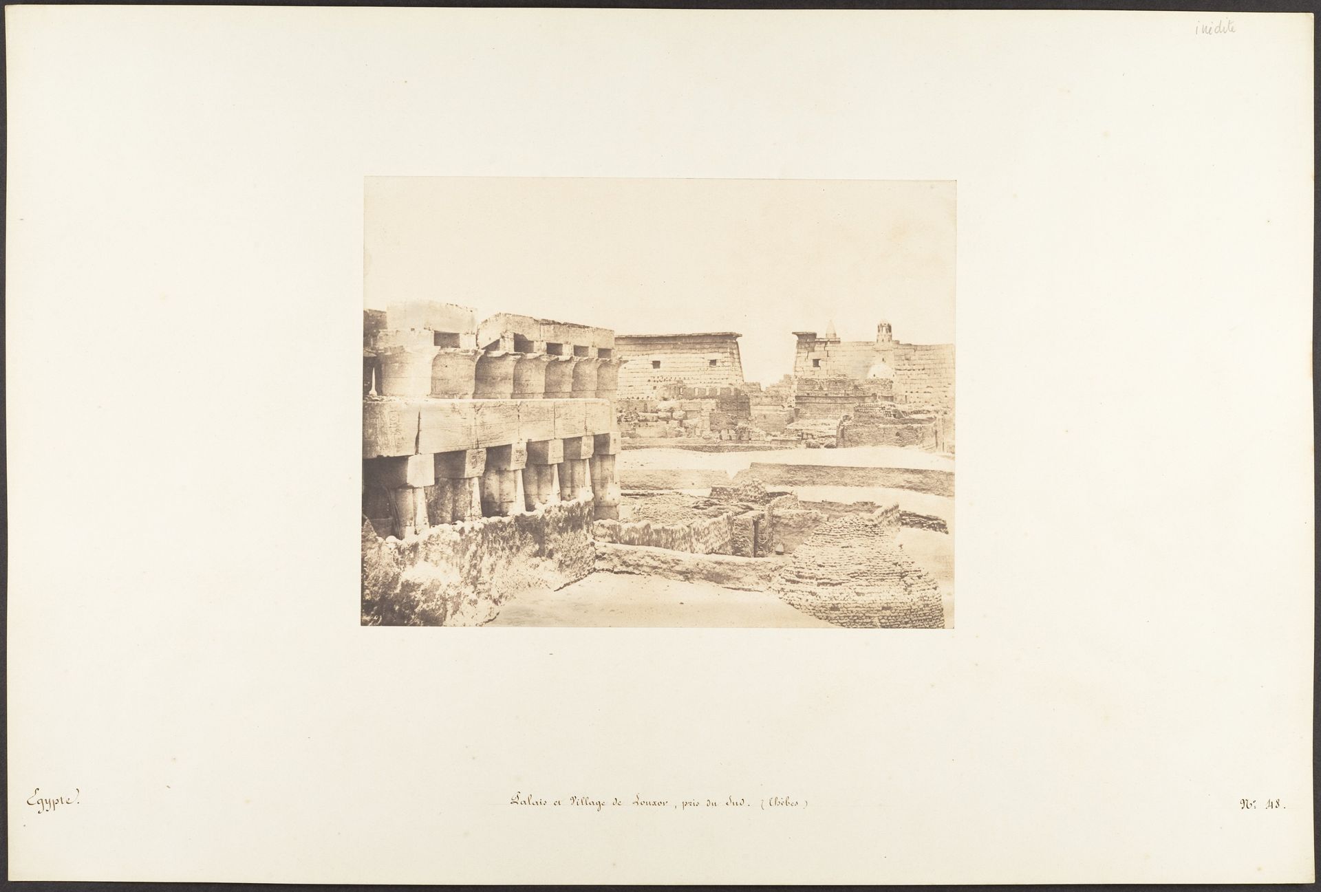 Palais et Village de Louxor, pris du Sud, Thèbes by Maxime Du Camp
