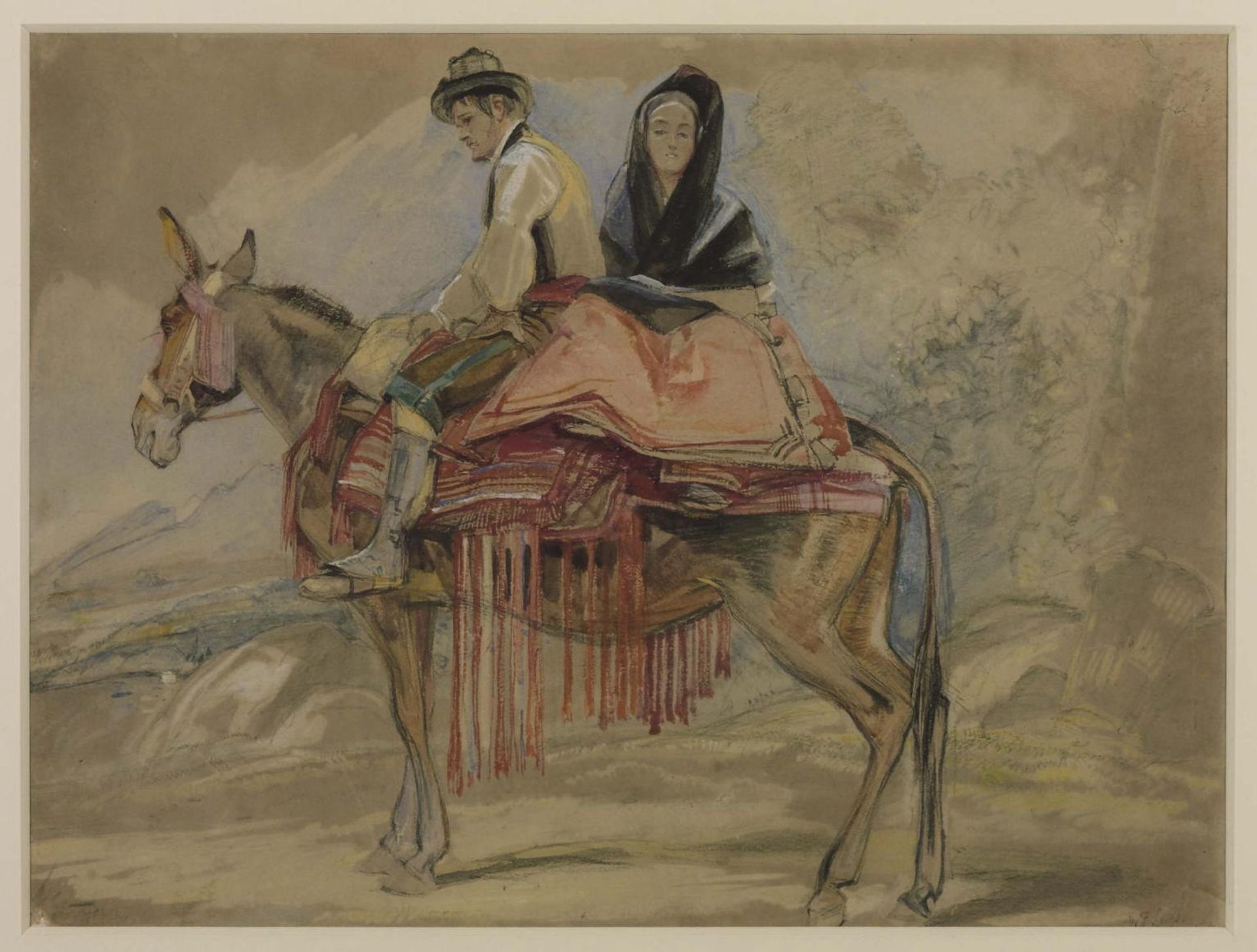 Spanish Couple Riding a Mule by John Frederick Lewis