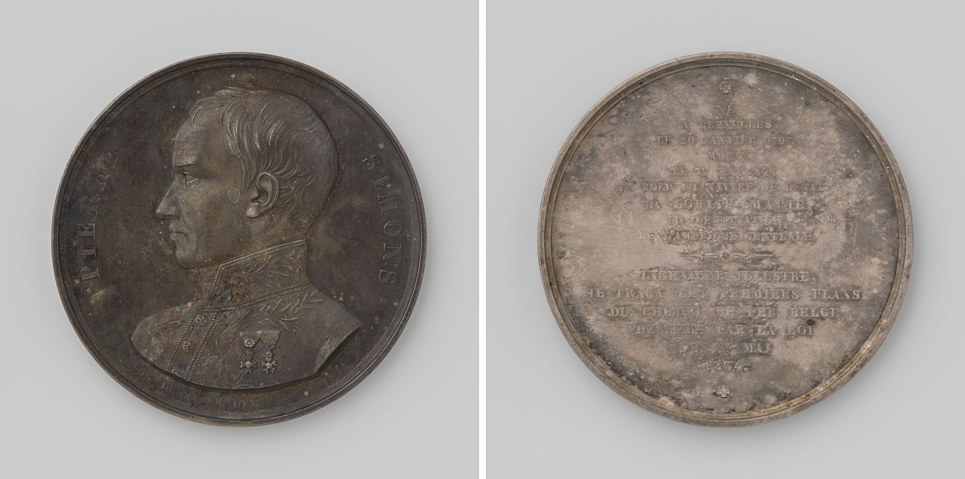 Overlijden van Pierre Simons, ingenieur van de Belgische spoorwegen by Adrien Hippolyte Veyrat