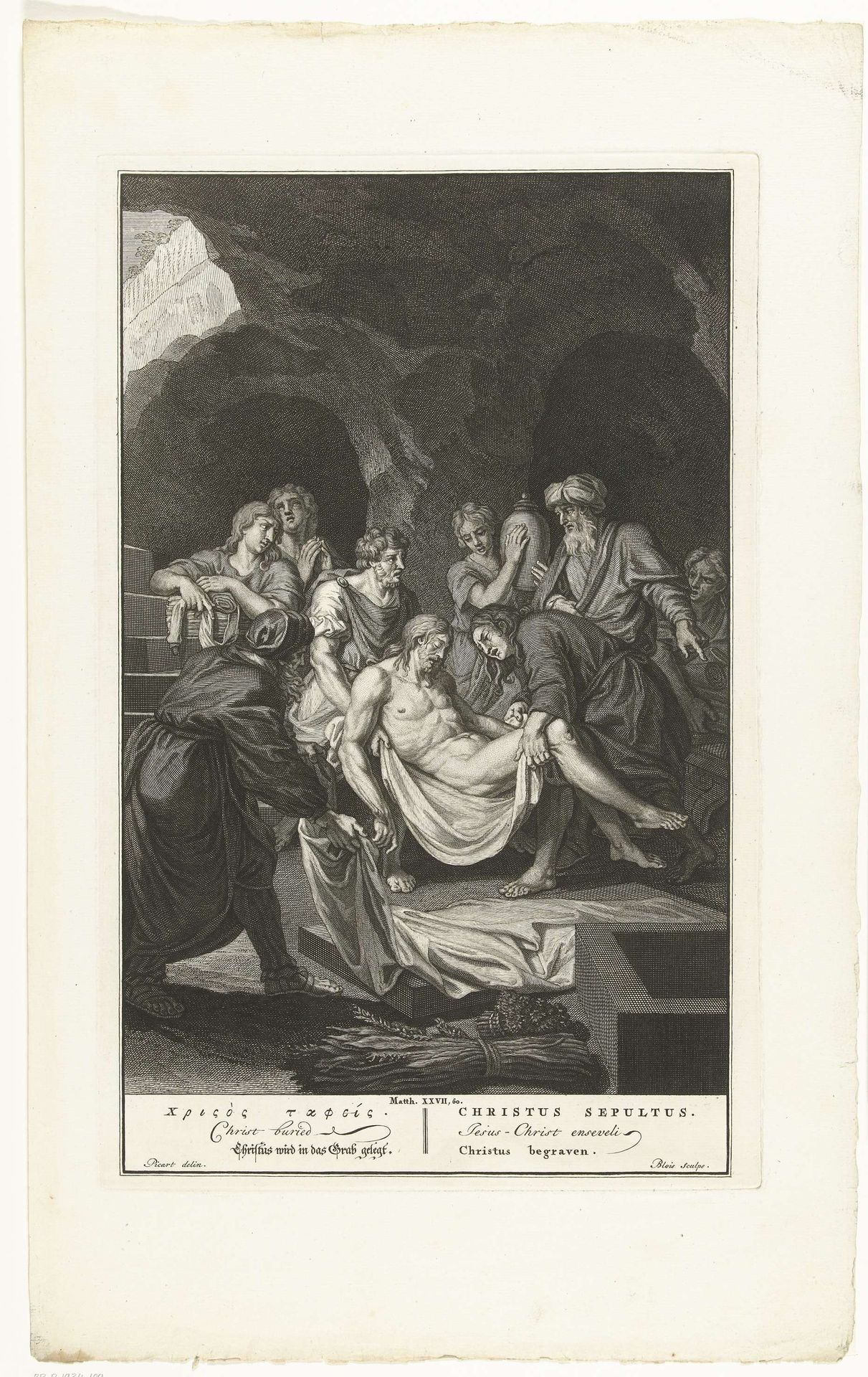 Graflegging van Christus by Abraham de Blois