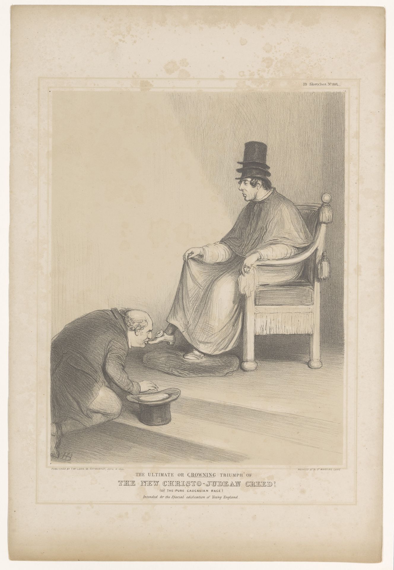 John Bull kust de schoenen van Benjamin Disraeli by John Doyle