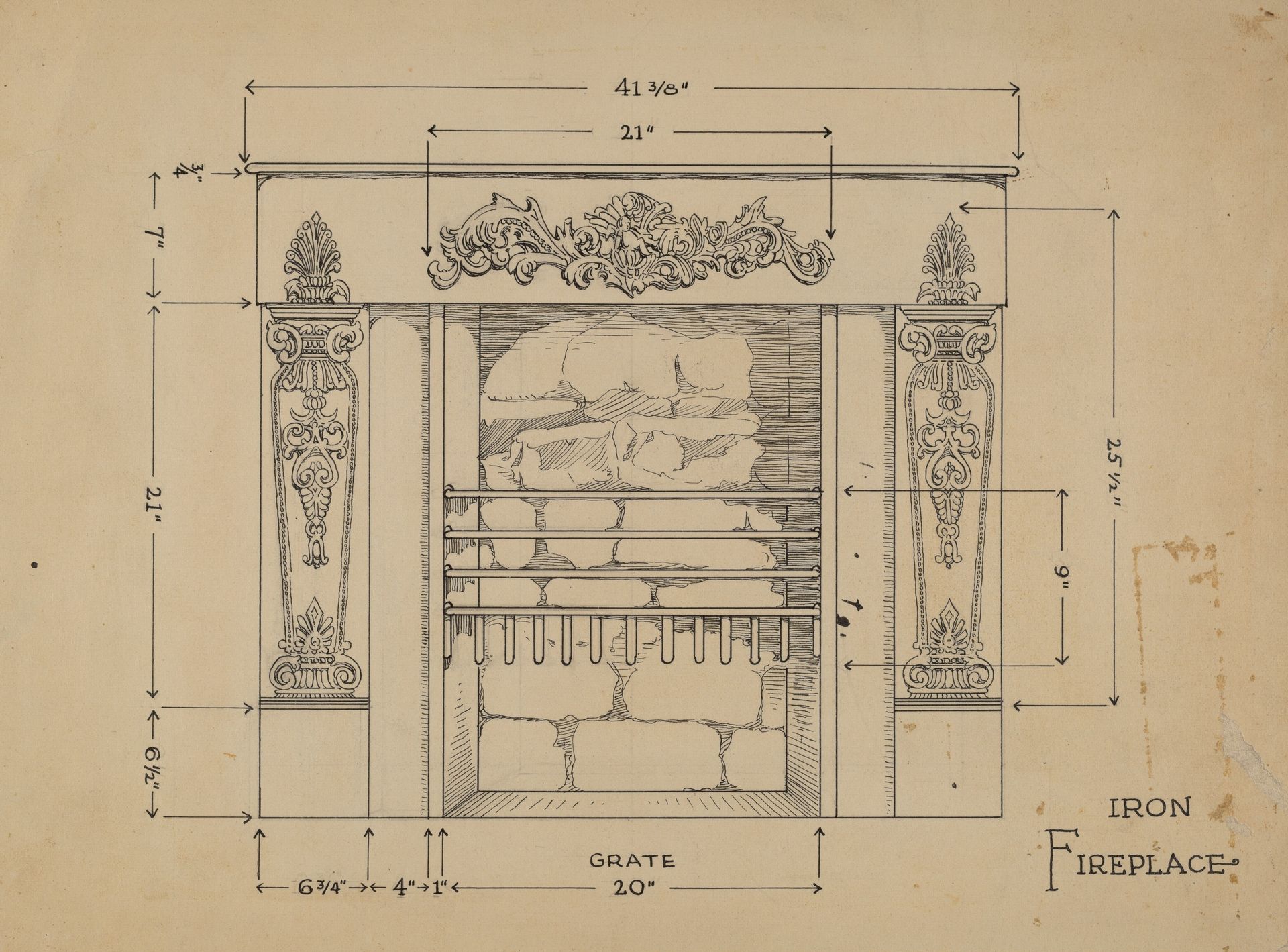 Iron Fireplace by Thomas Byrne