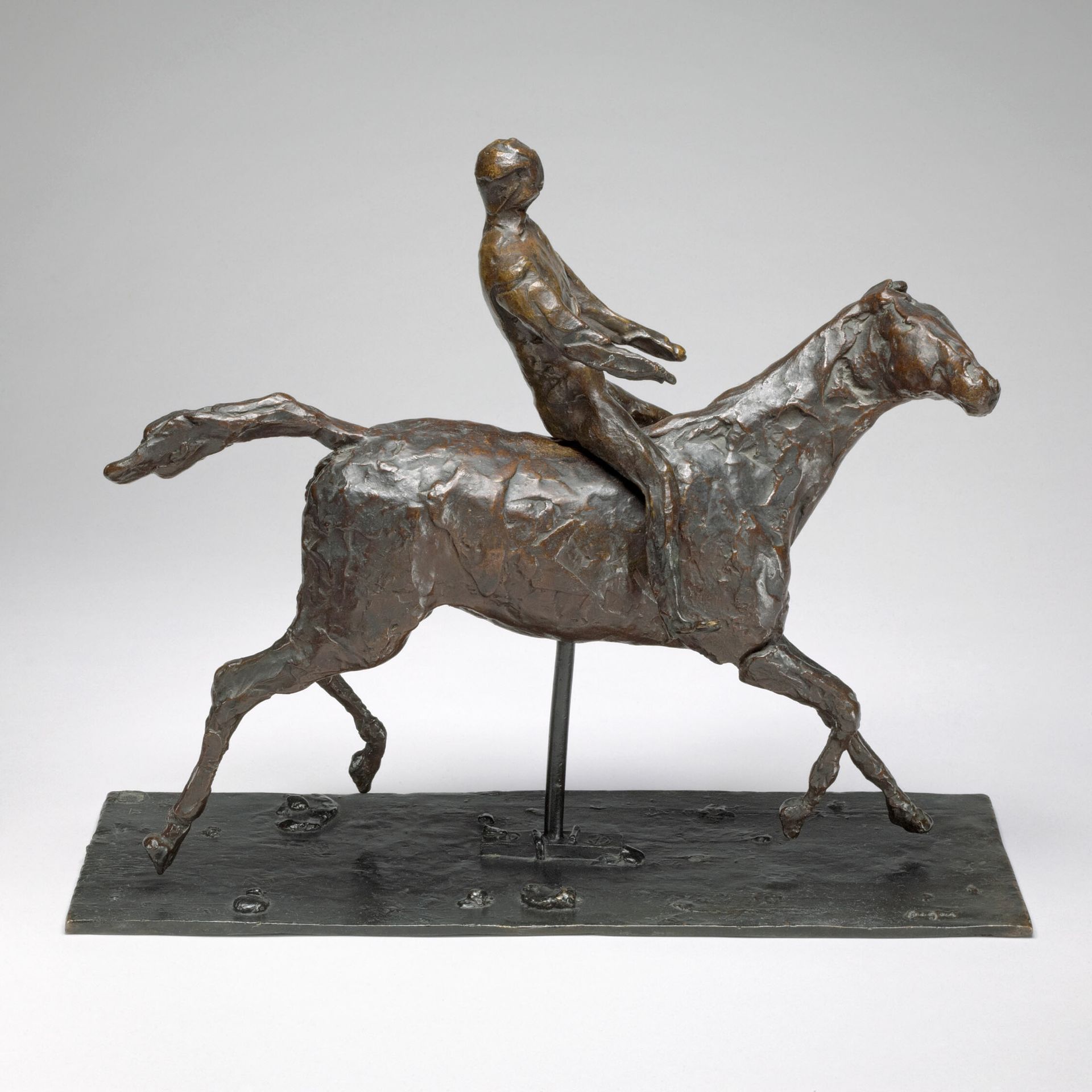 Horse with Jockey; Horse Galloping, Turning Head to the Right, Feet Not Touching the Ground by Edgar Degas