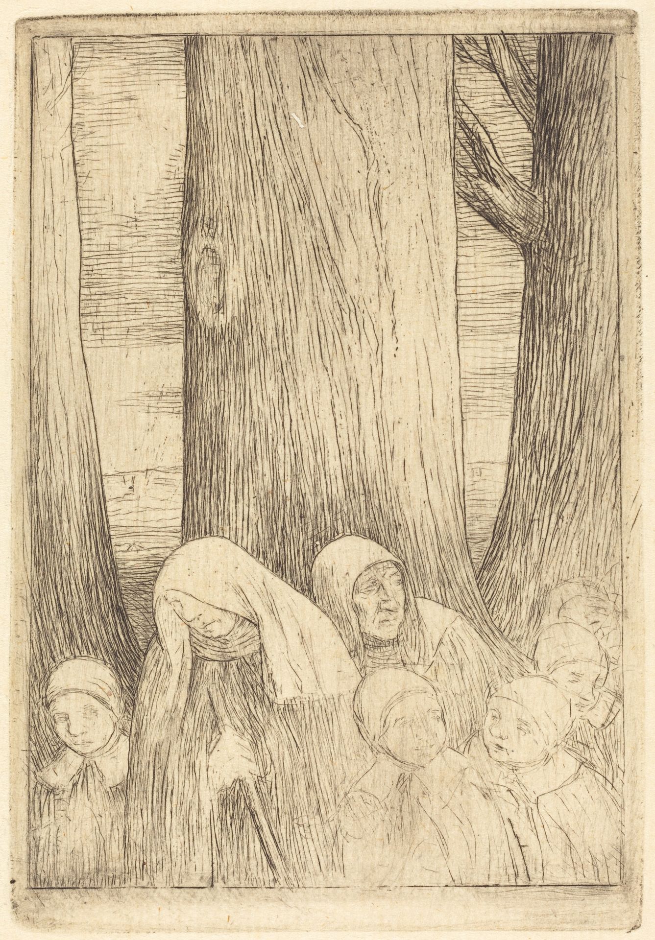 Orphans (Les orphelins (?)) by Alphonse Legros