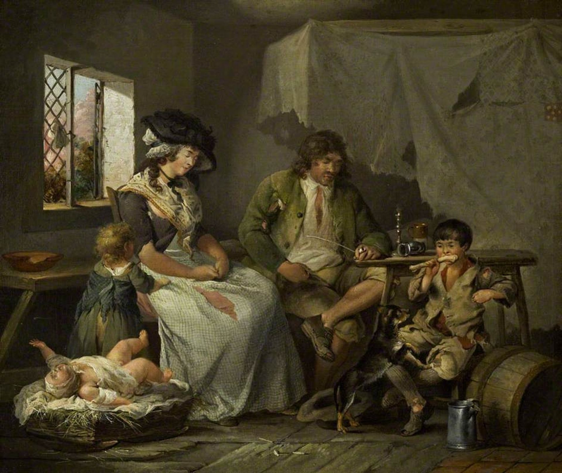 The Miseries of Idleness by George Morland