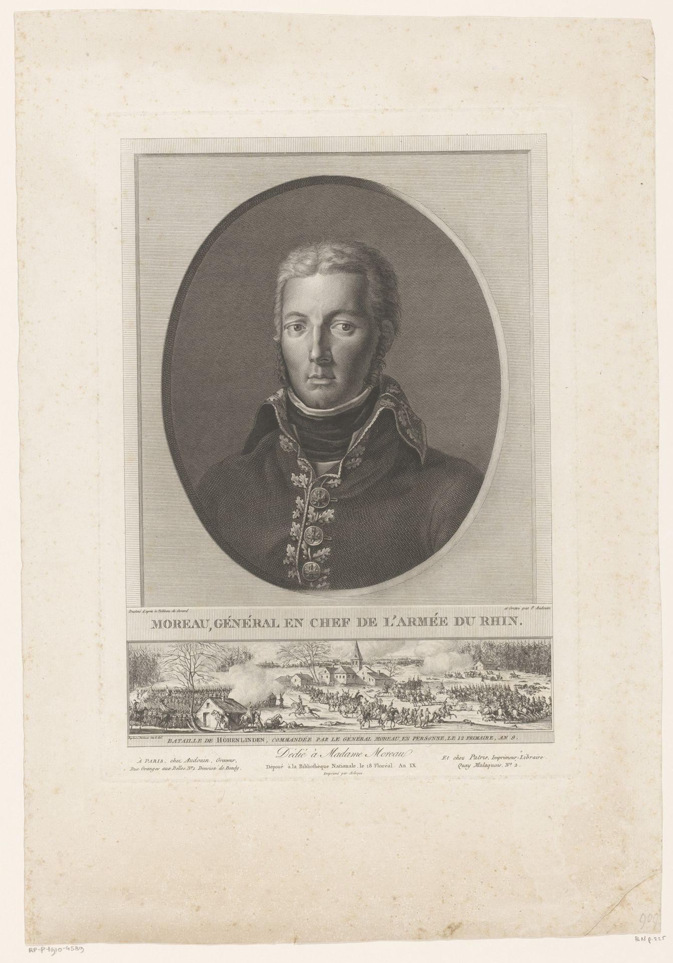 Portret van generaal Jean-Victor Moreau by Pierre Audouin