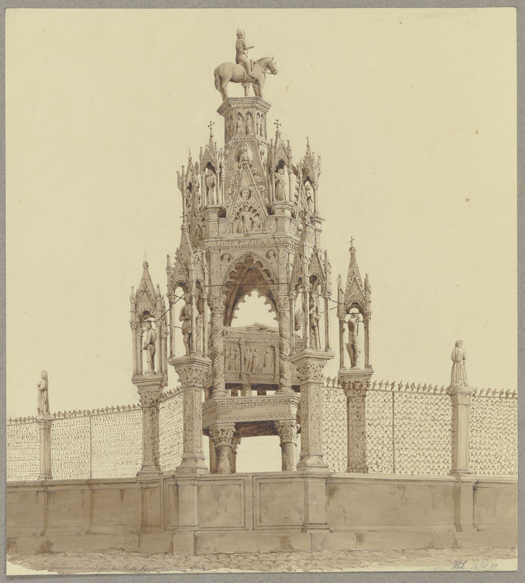 Grabmal der Scaliger bei S. Maria Antica in Verona by Friedrich Wilhelm Ludwig