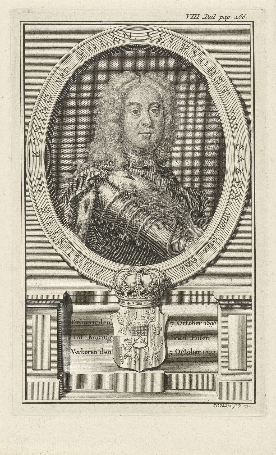 Portret van Frederik Augustus II by Jan Caspar Philips