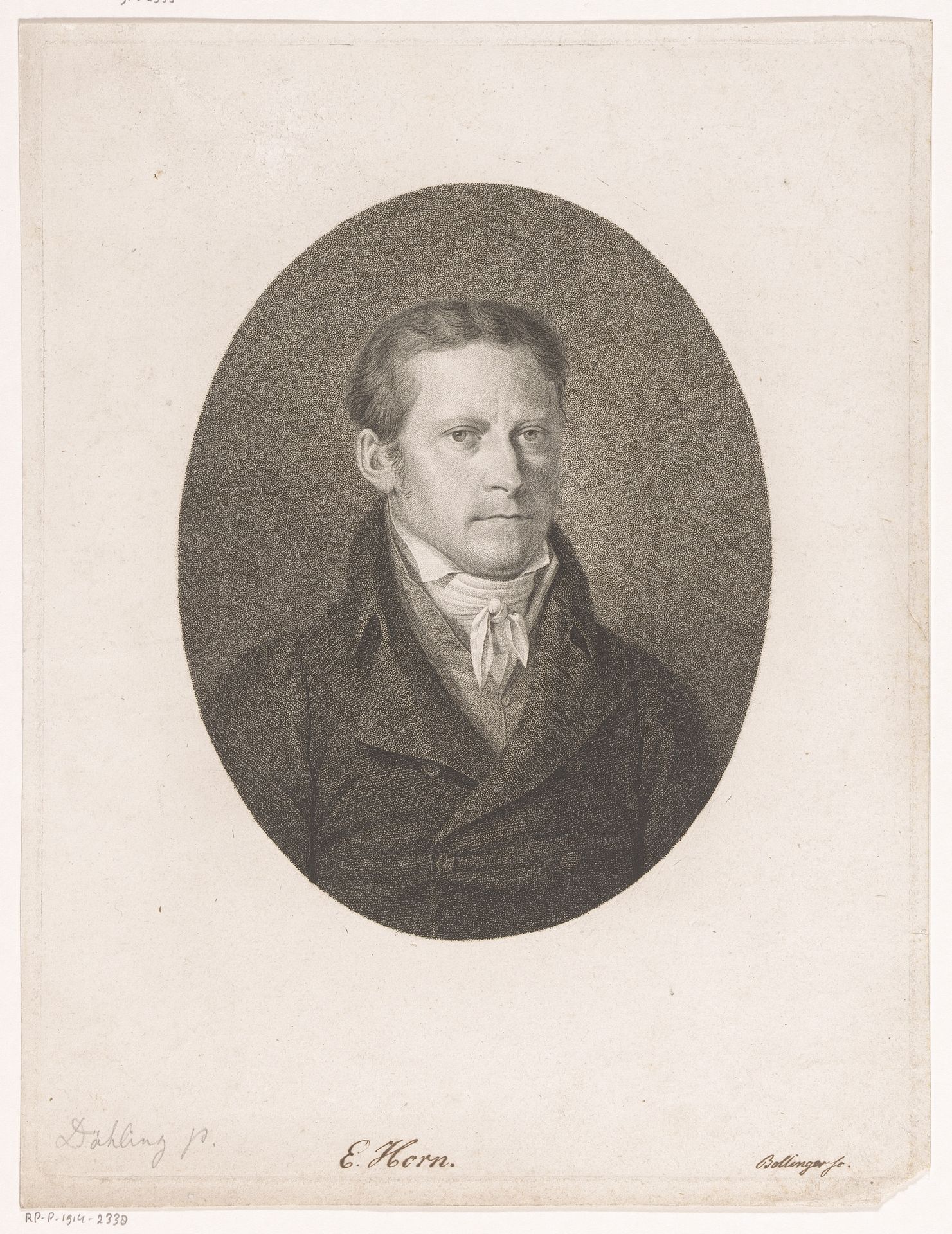 Portret van Ernst Horn by Friedrich Wilhelm Bollinger
