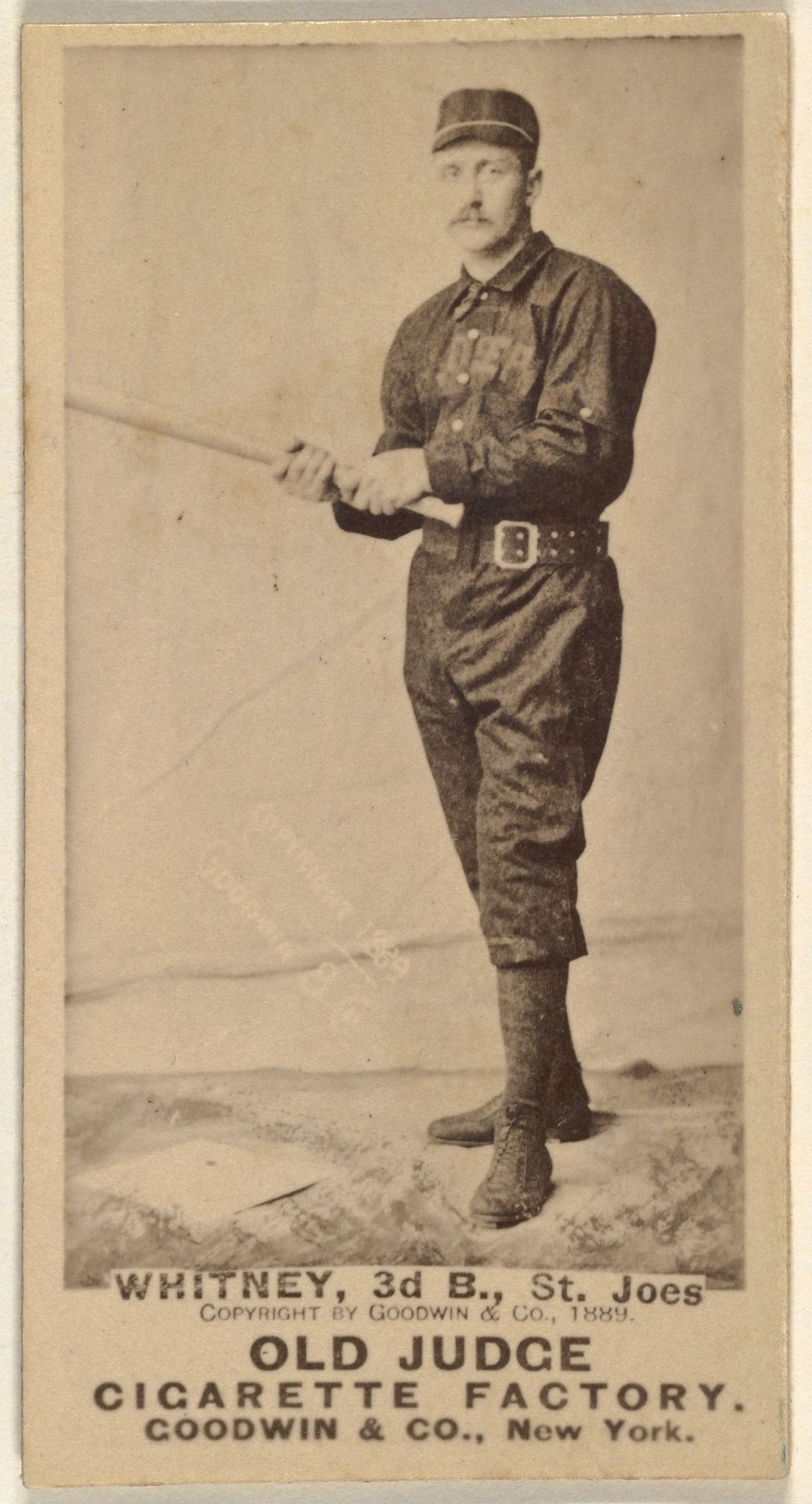 Charles F. Whitney, 3rd Base, St. Joseph Clay Eaters, from the Old Judge series (N172) for Old Judge Cigarettes by Goodwin & Company