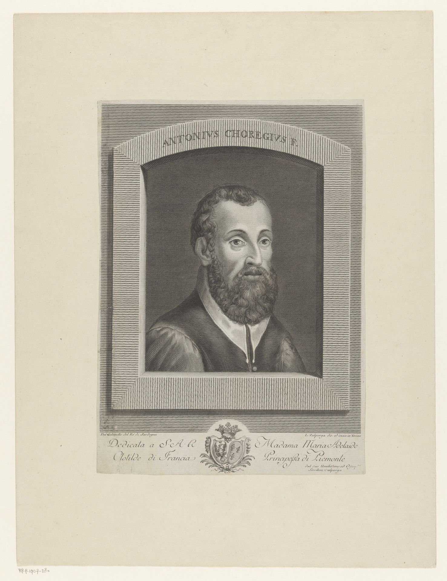 Portret van een man, mogelijk kunstenaar Correggio by Luigi Valperga