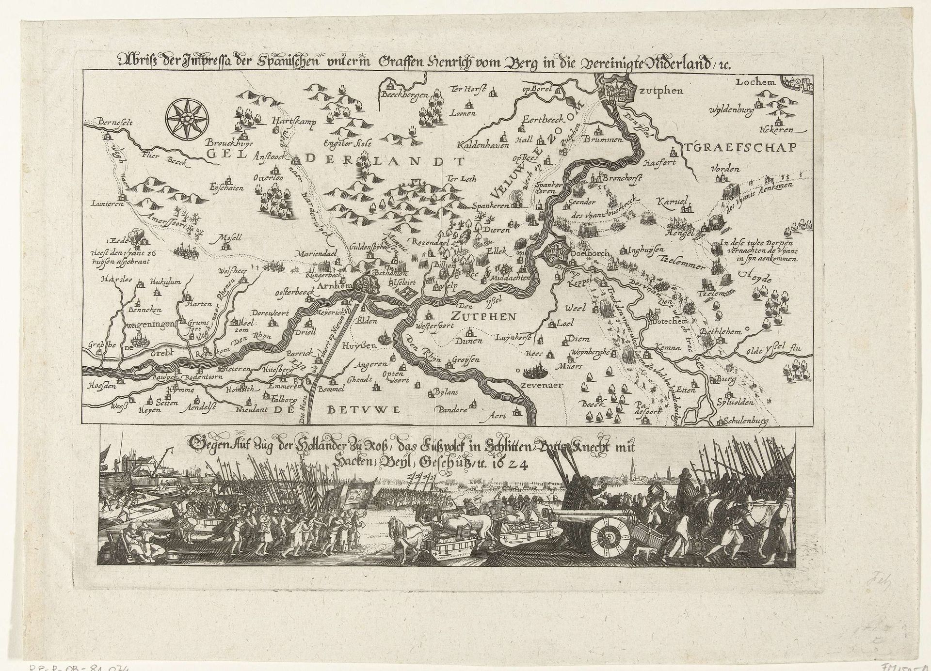 Inval van Hendrik van den Bergh in de Veluwe (kopie), 1624 by Anonymous