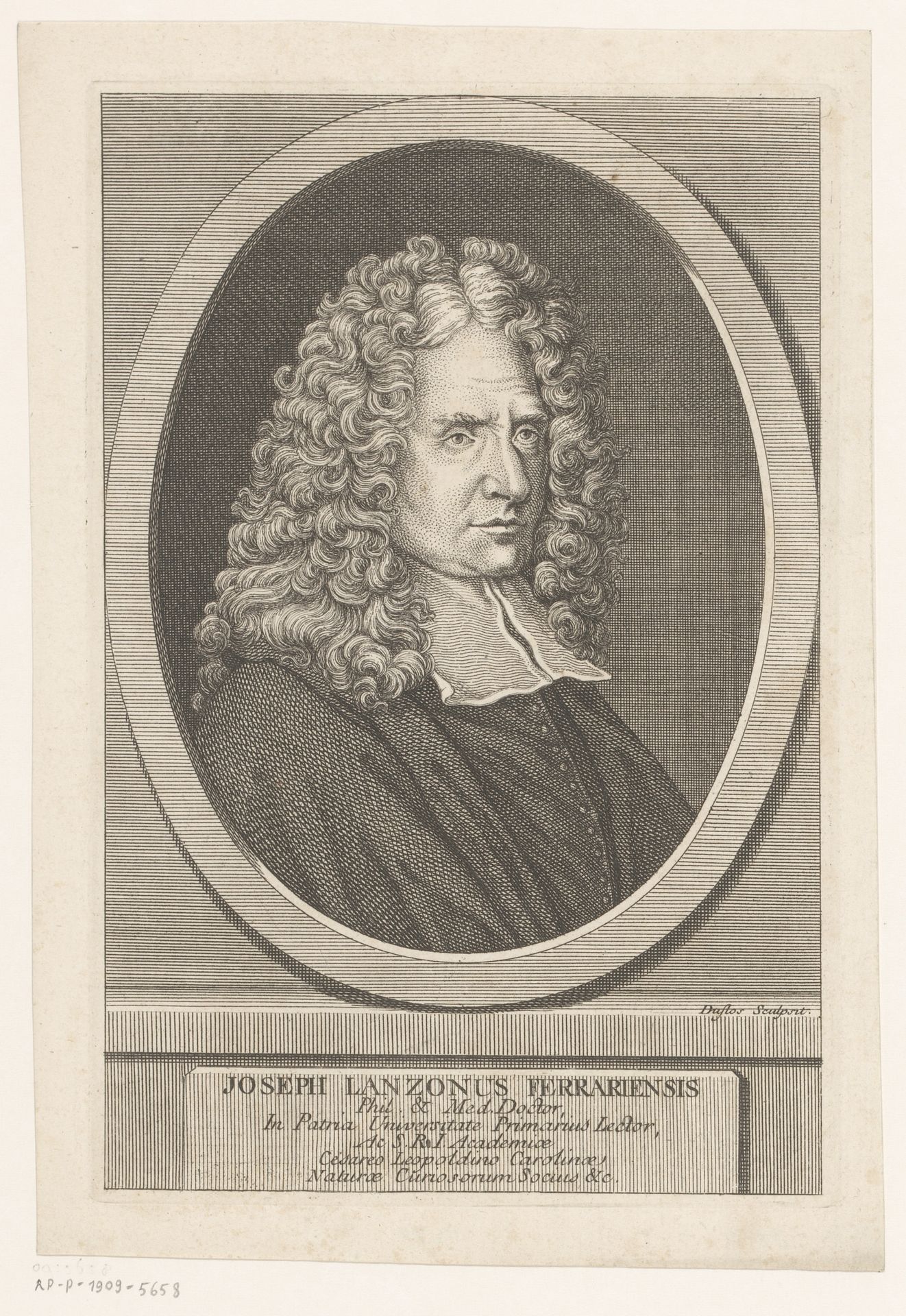Portret van Giuseppe Lanzoni by Claude Duflos