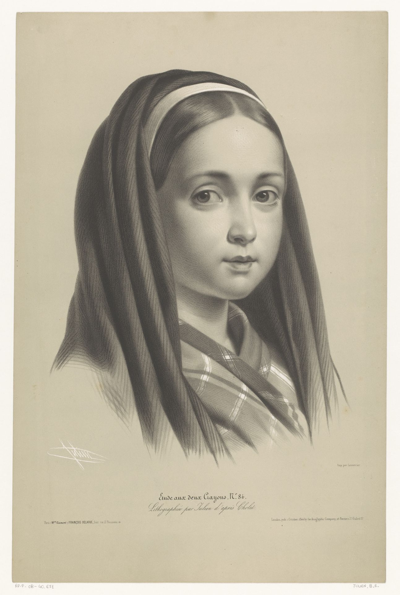 Portret van meisje by Bernard Romain Julien