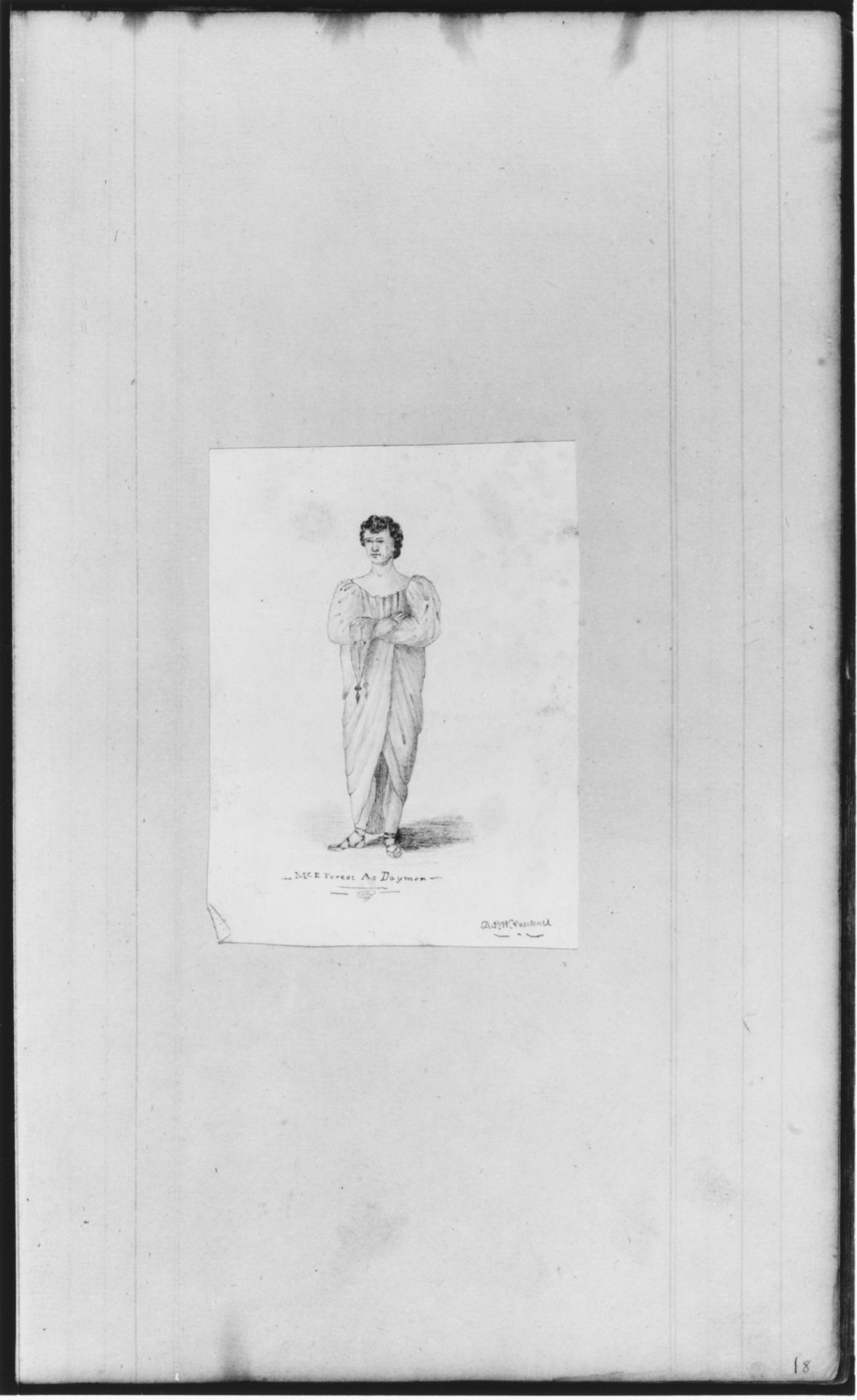 "Mr. E. Forest as Daymen" (from Sketchbook) by John William Casilear