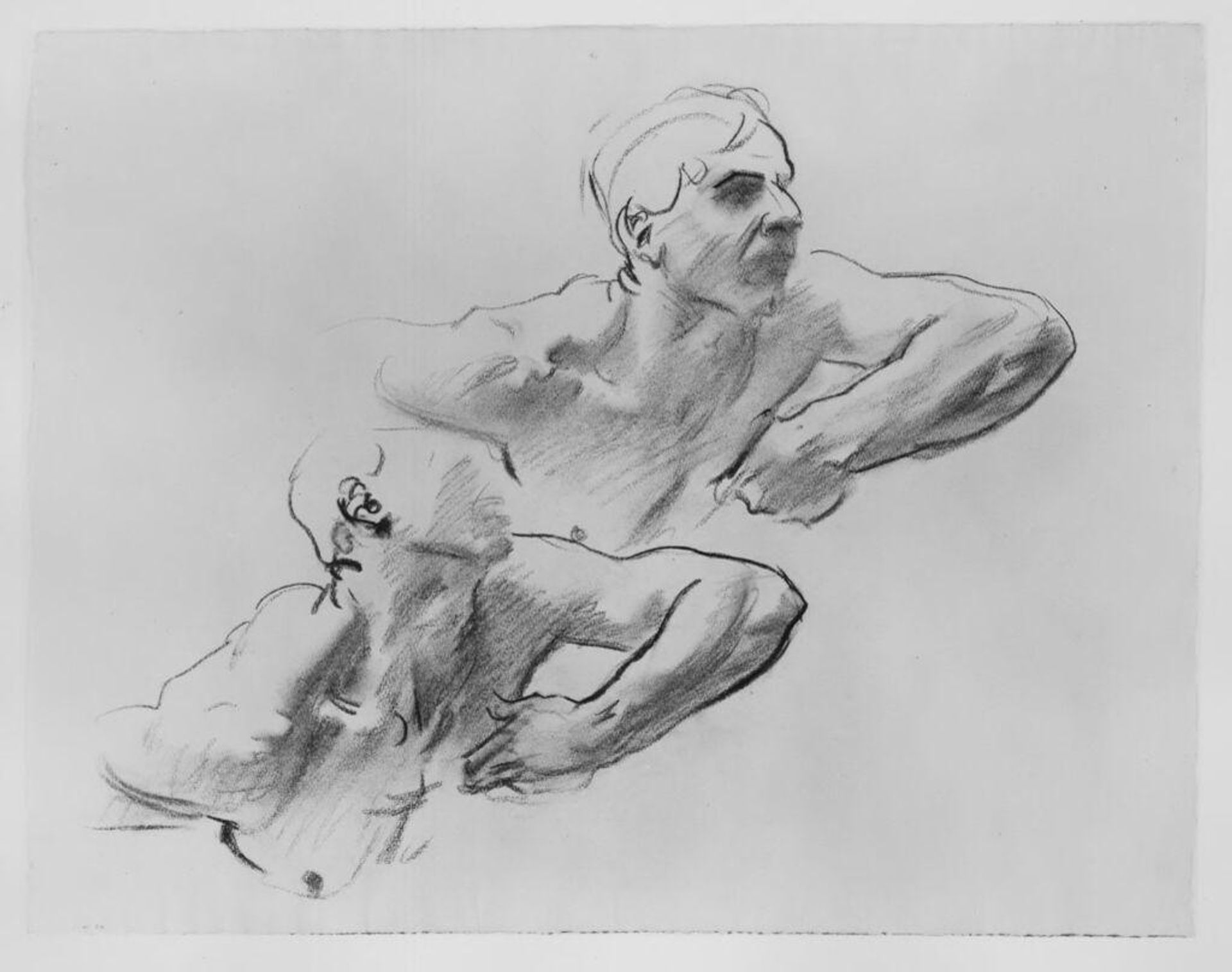 Two Studies of a Male Nude for a Mural Project by John Singer Sargent
