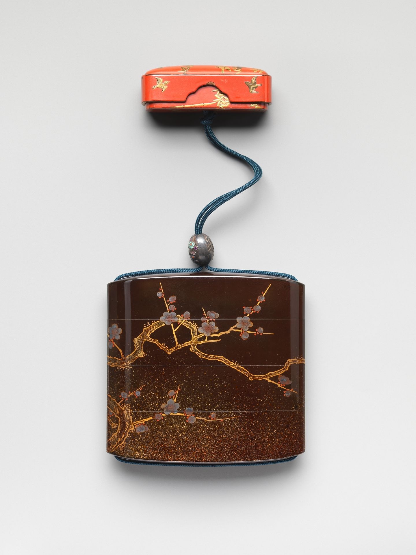 Inrō with Bird on a Blossoming Plum Tree by Koma Yasutada