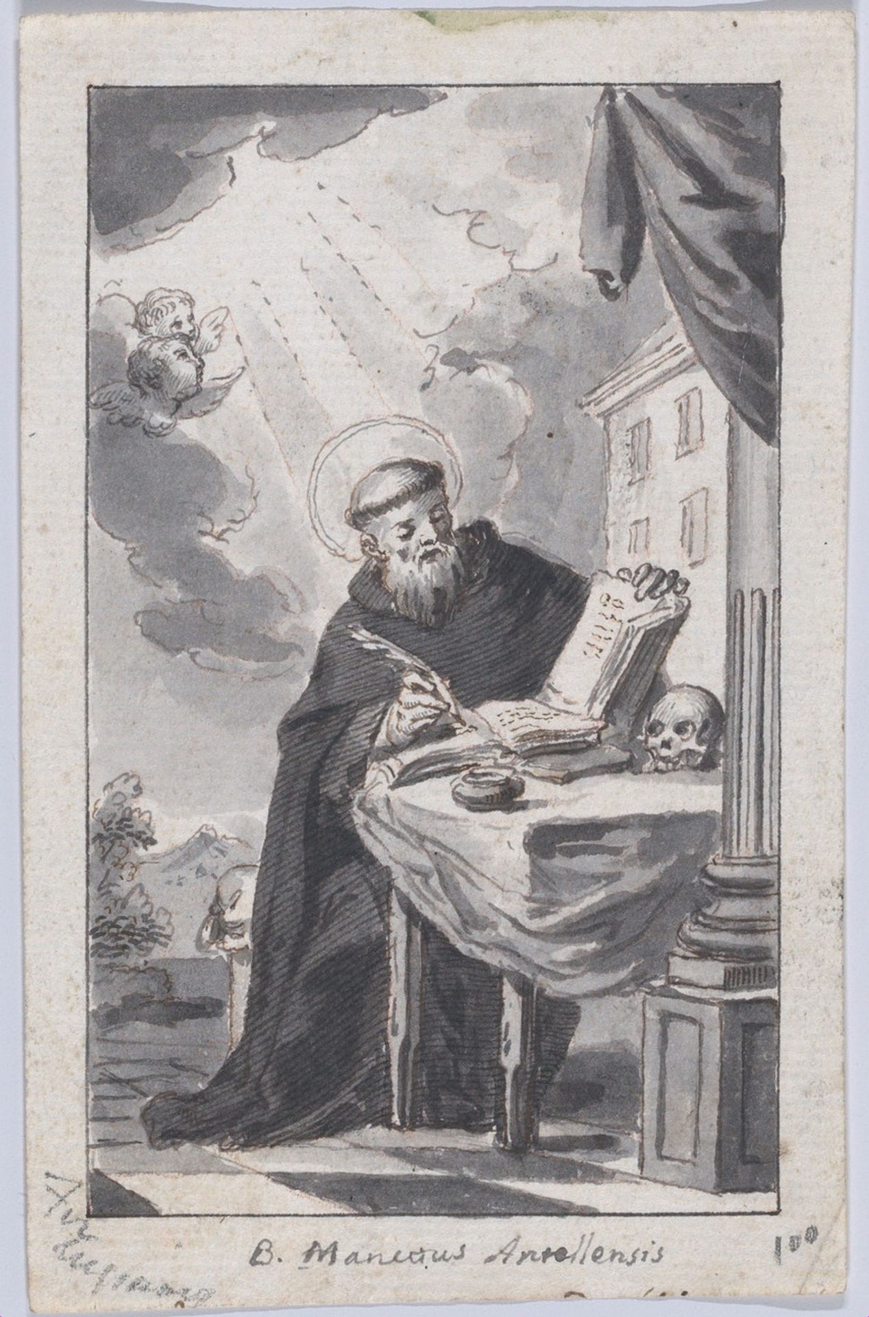 Saint Benedetto dell’Antella seated and writing in a book by Anonymous