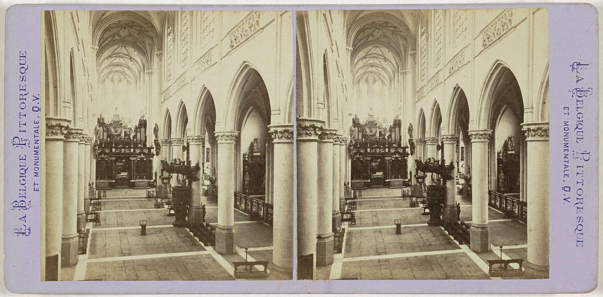 Interieur van de Sint-Jacobskerk in Luik by Jules Hippolyte Quéval