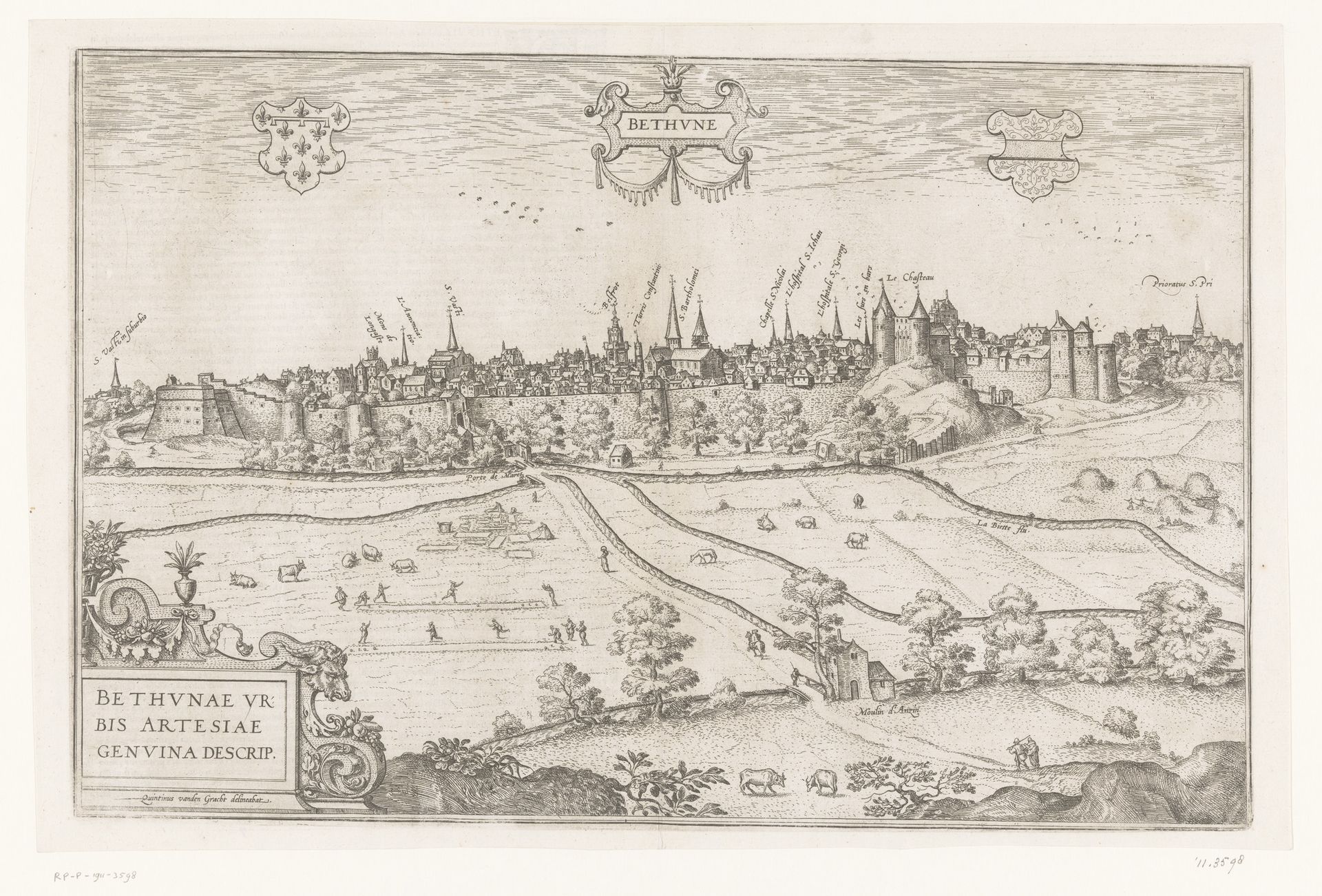 Gezicht op Béthune by Anonymous