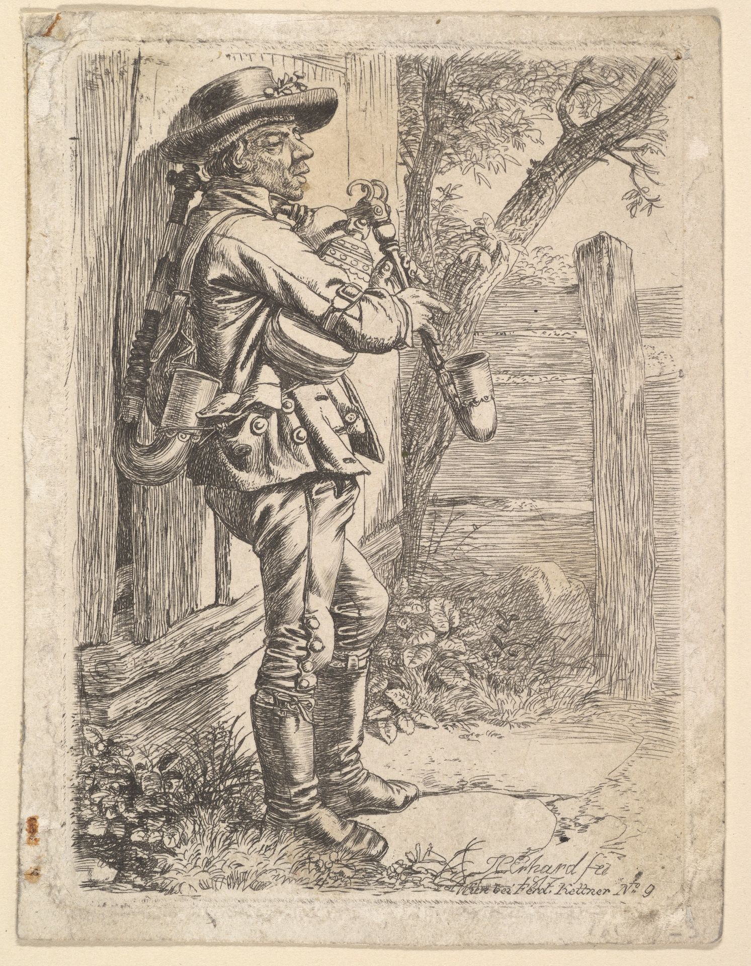 Peasant with a Rake by Johann Christoph Erhard