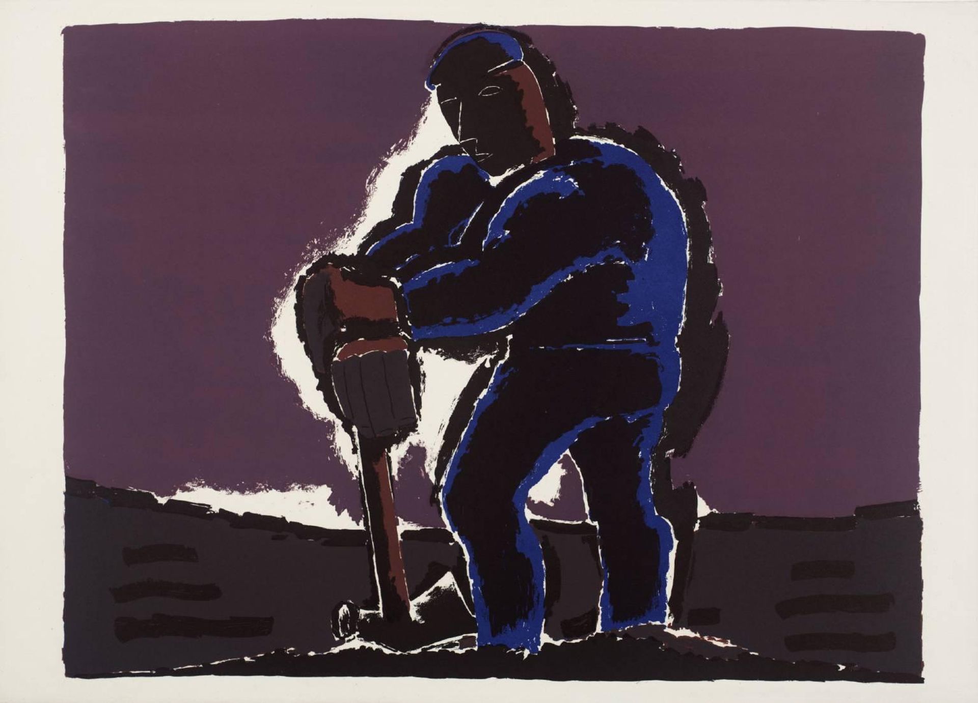 Figure against Dark Sky by Josef Herman