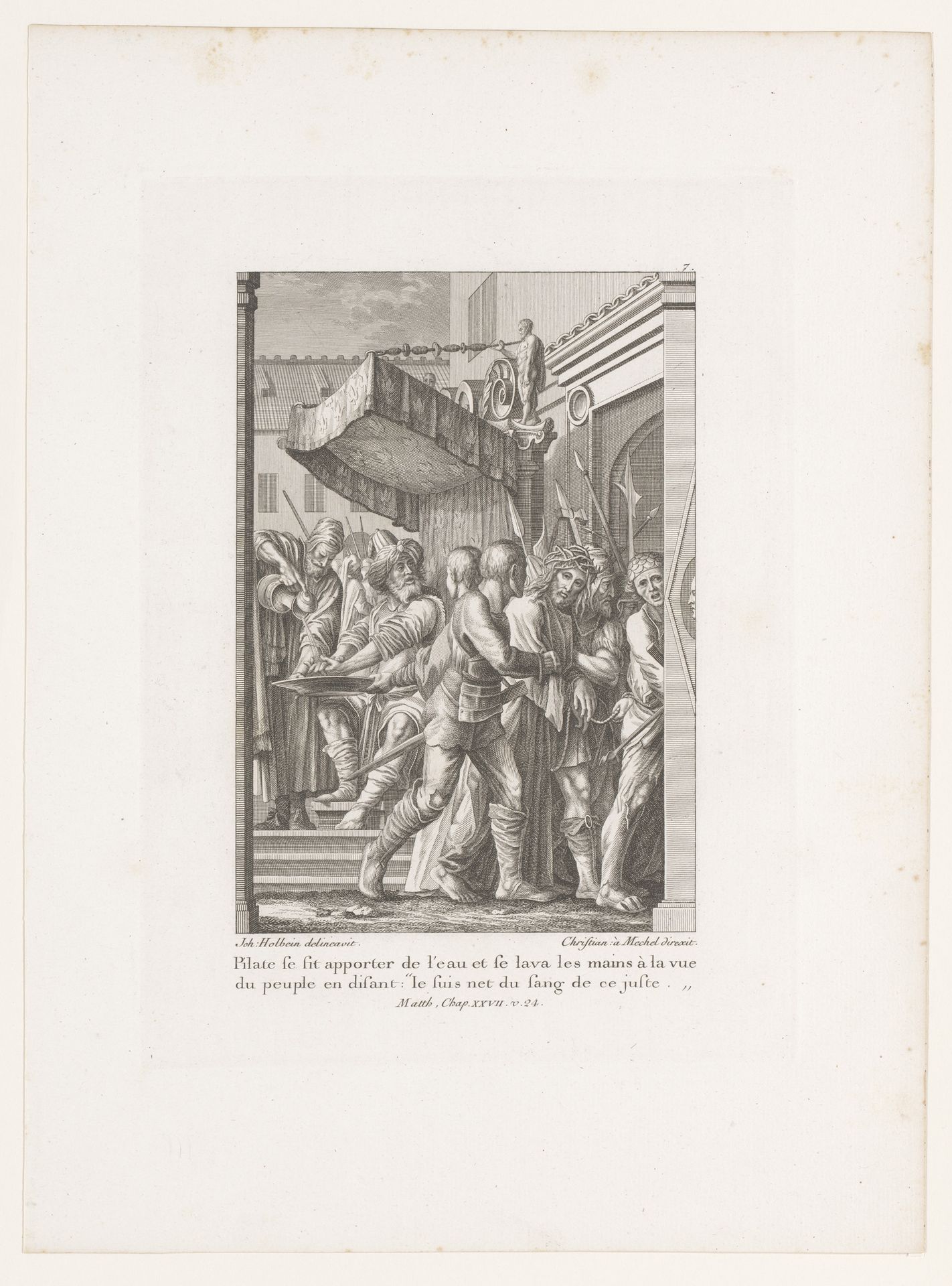 Pilatus wast zijn handen in onschuld by Christian von Mechel