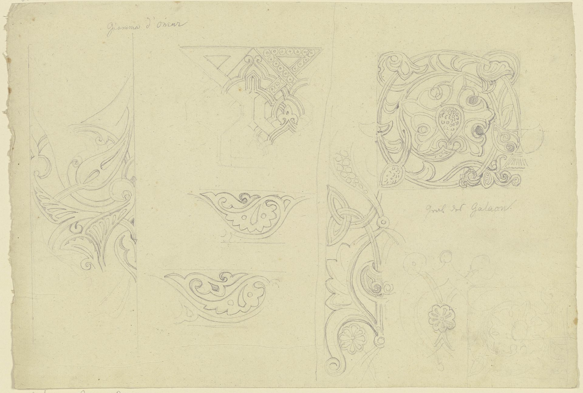Vegetabiles Muster am Grab des Galaon in der Moschee Giamma d'Omar by Friedrich Maximilian Hessemer