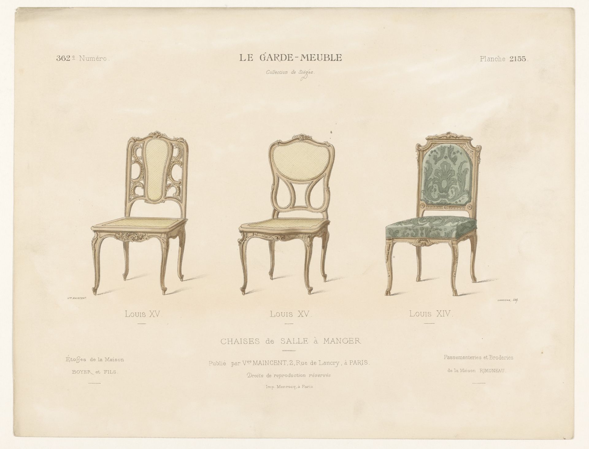 Drie eetkamerstoelen by Léon Laroche