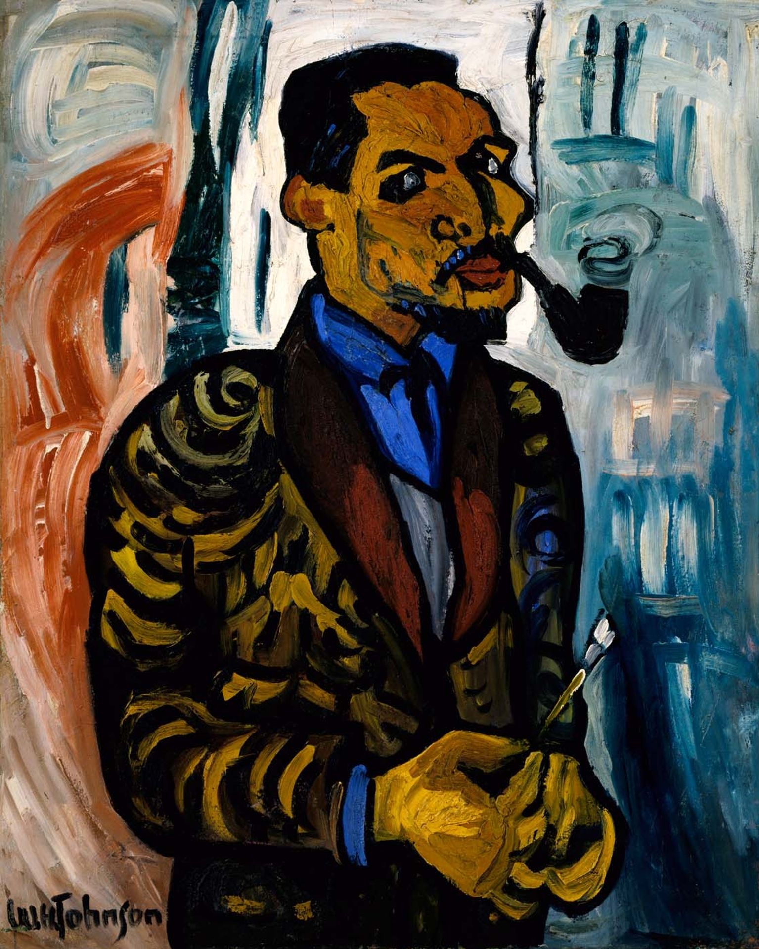 Self-Portrait with Pipe by William H. Johnson