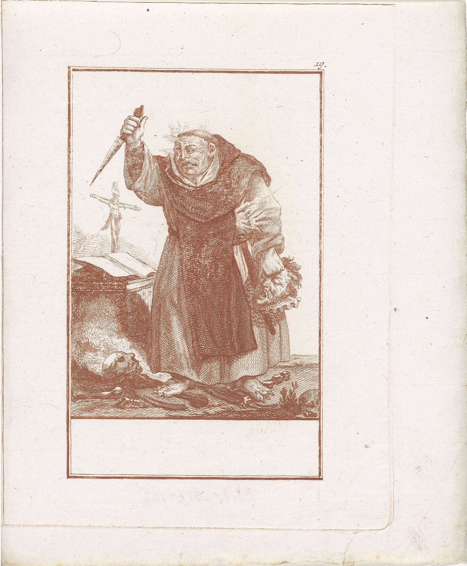 Monnik met dolk in zijn hand by Jacob Gole