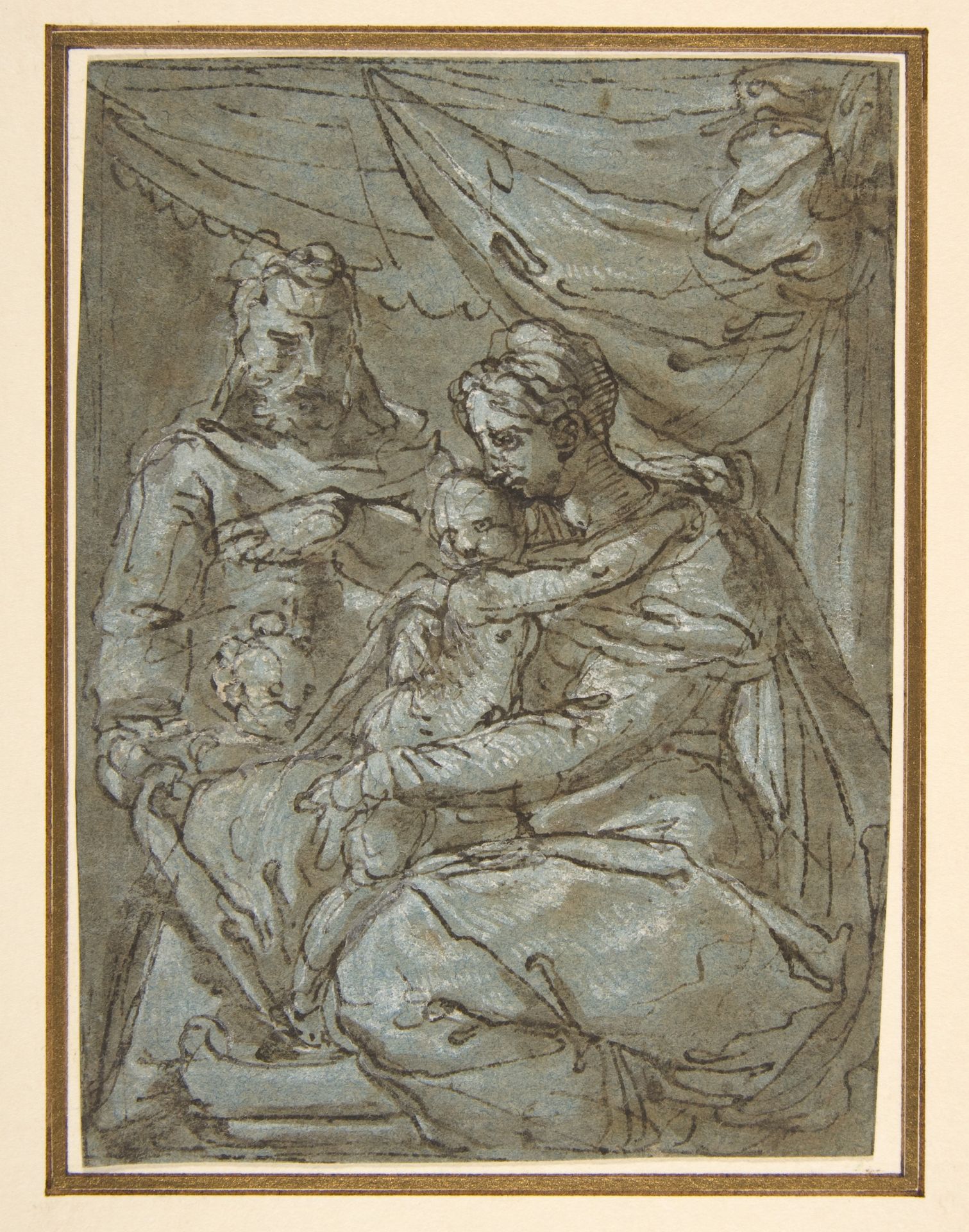 The Holy Family with the Infant Baptist by Girolamo Siciolante da Sermoneta