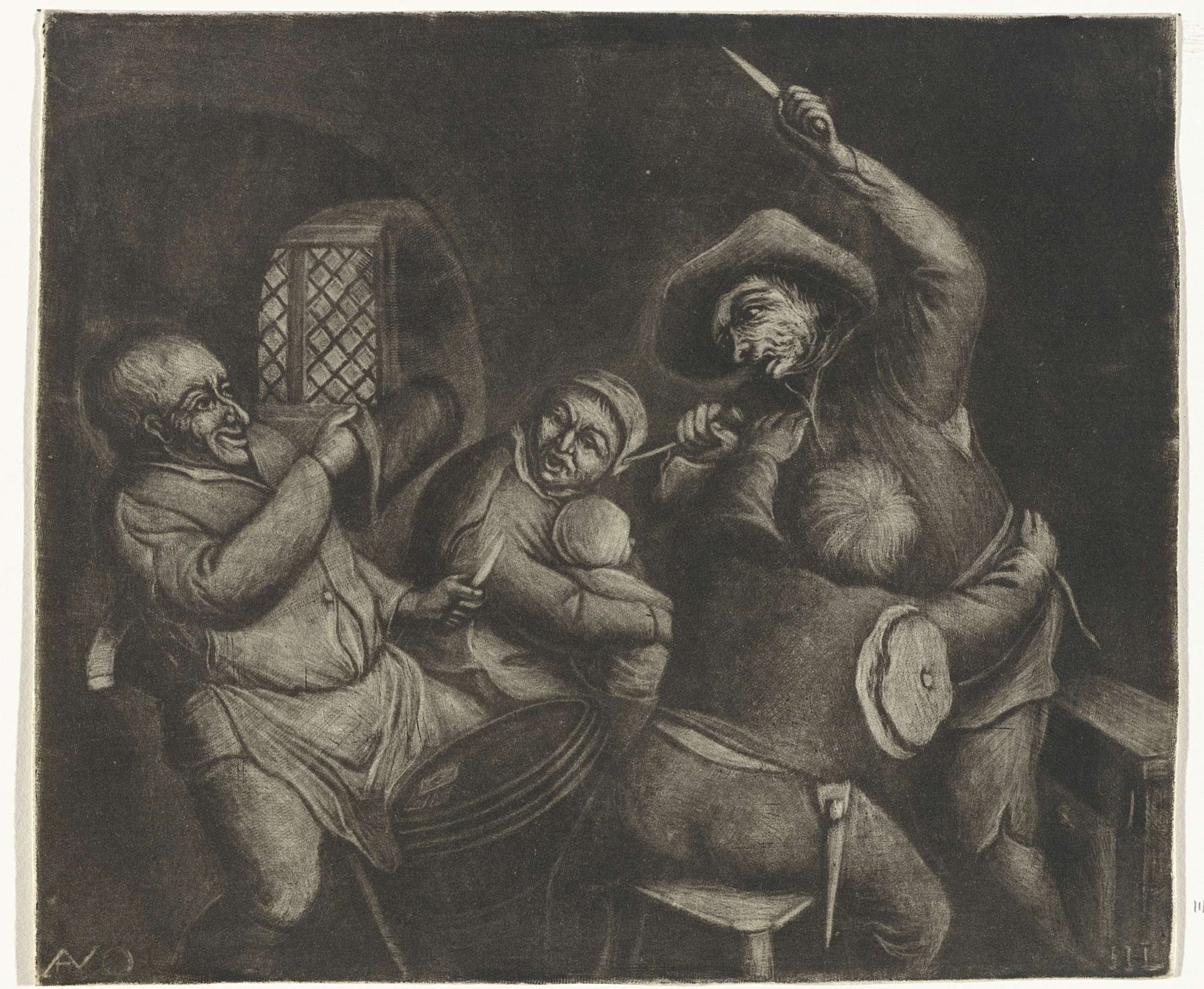Vechtende mannen by Jacob Hoolaart