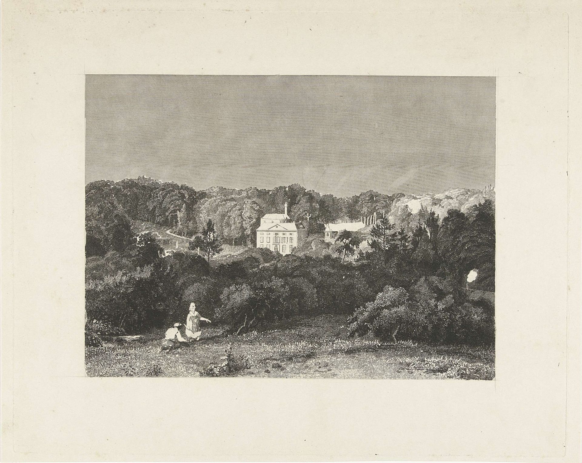 Gezicht op landgoed en kasteel Rosendael by Henricus Wilhelmus Couwenberg