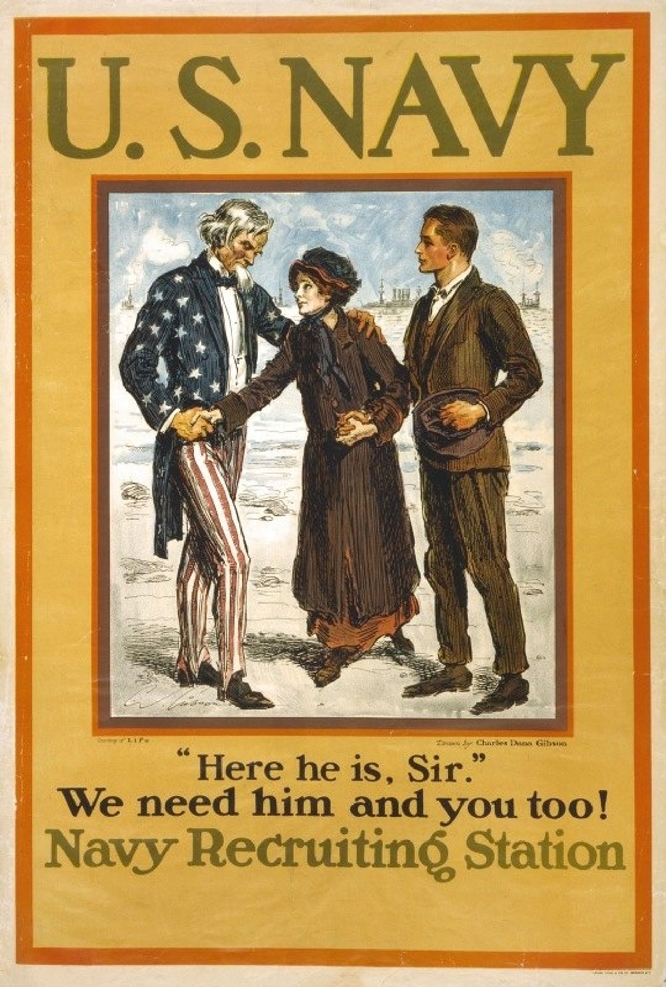 U.S. Navy–Here he is, sir by Charles Dana Gibson
