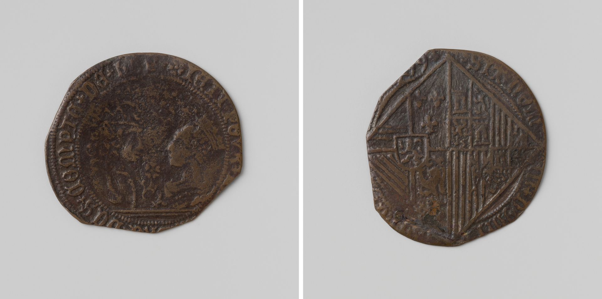 Huwelijk van Filips de Schone, hertog van Bourgondie met Johanna, prinses van Castillie, rekenpenning van de rekenkamer van Holland by Anonymous