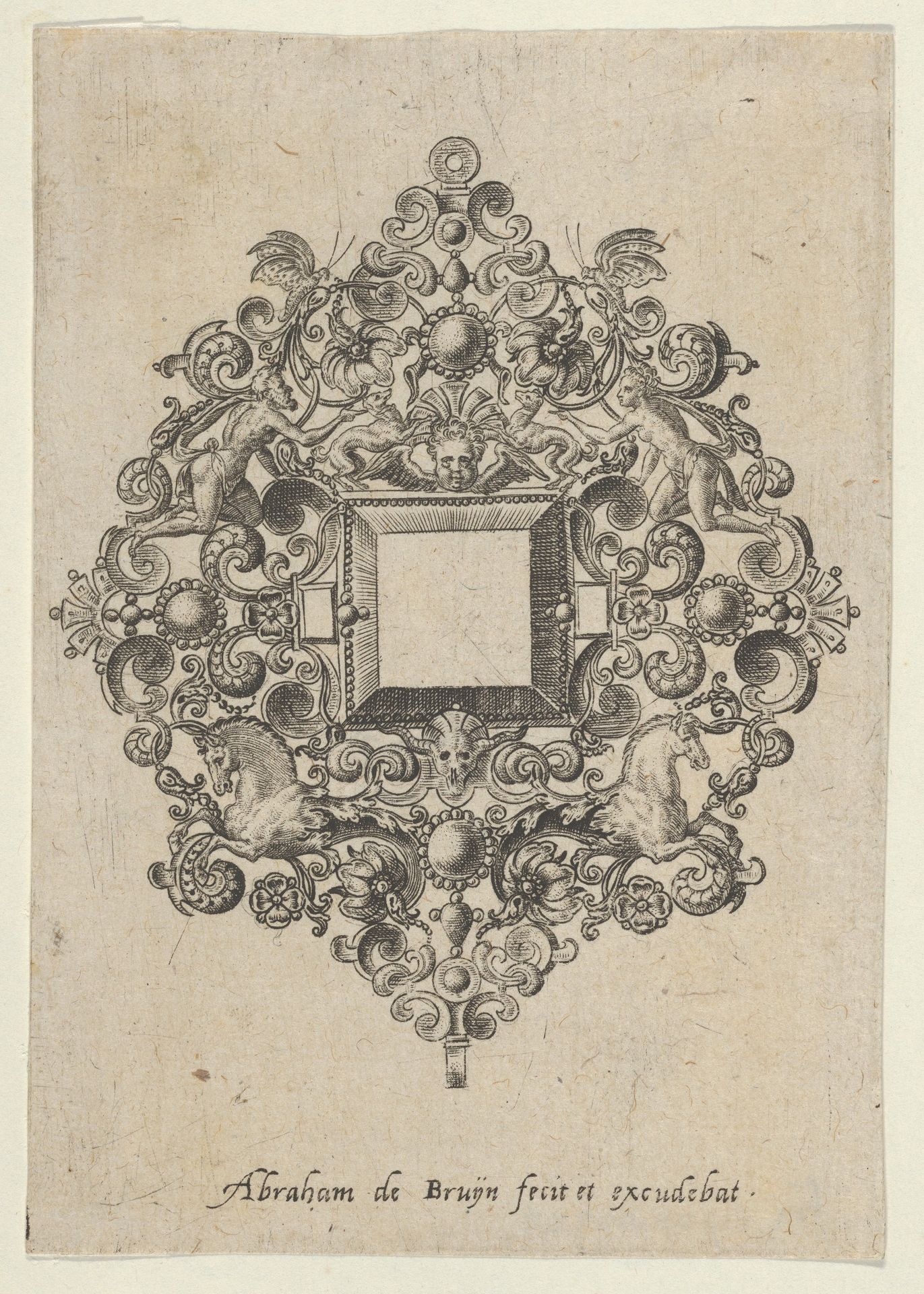Vertical Panel with Design for a Mirror by Abraham de Bruyn
