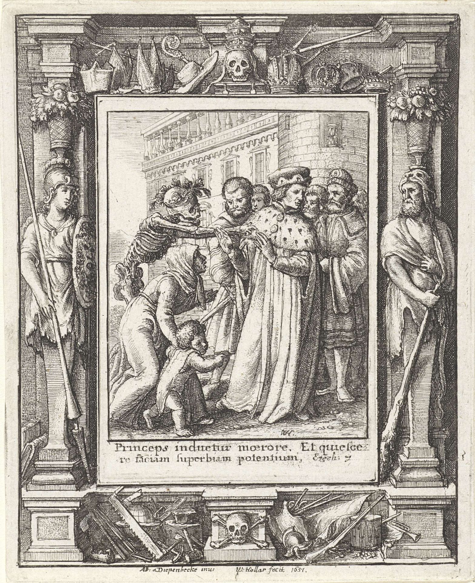 De hertog en de Dood by Wenceslaus Hollar