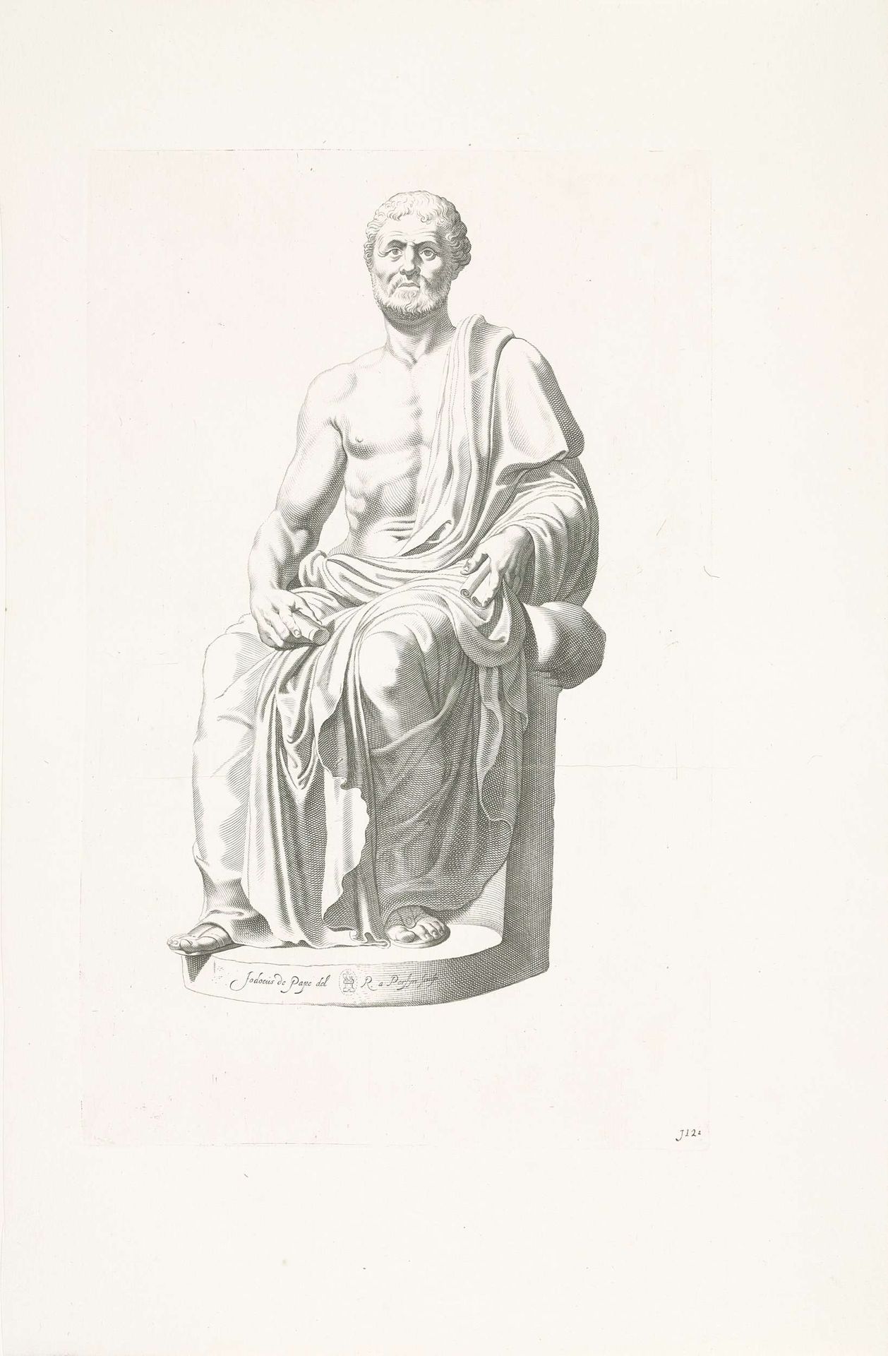 Standbeeld van een zittende man by Reinier van Persijn