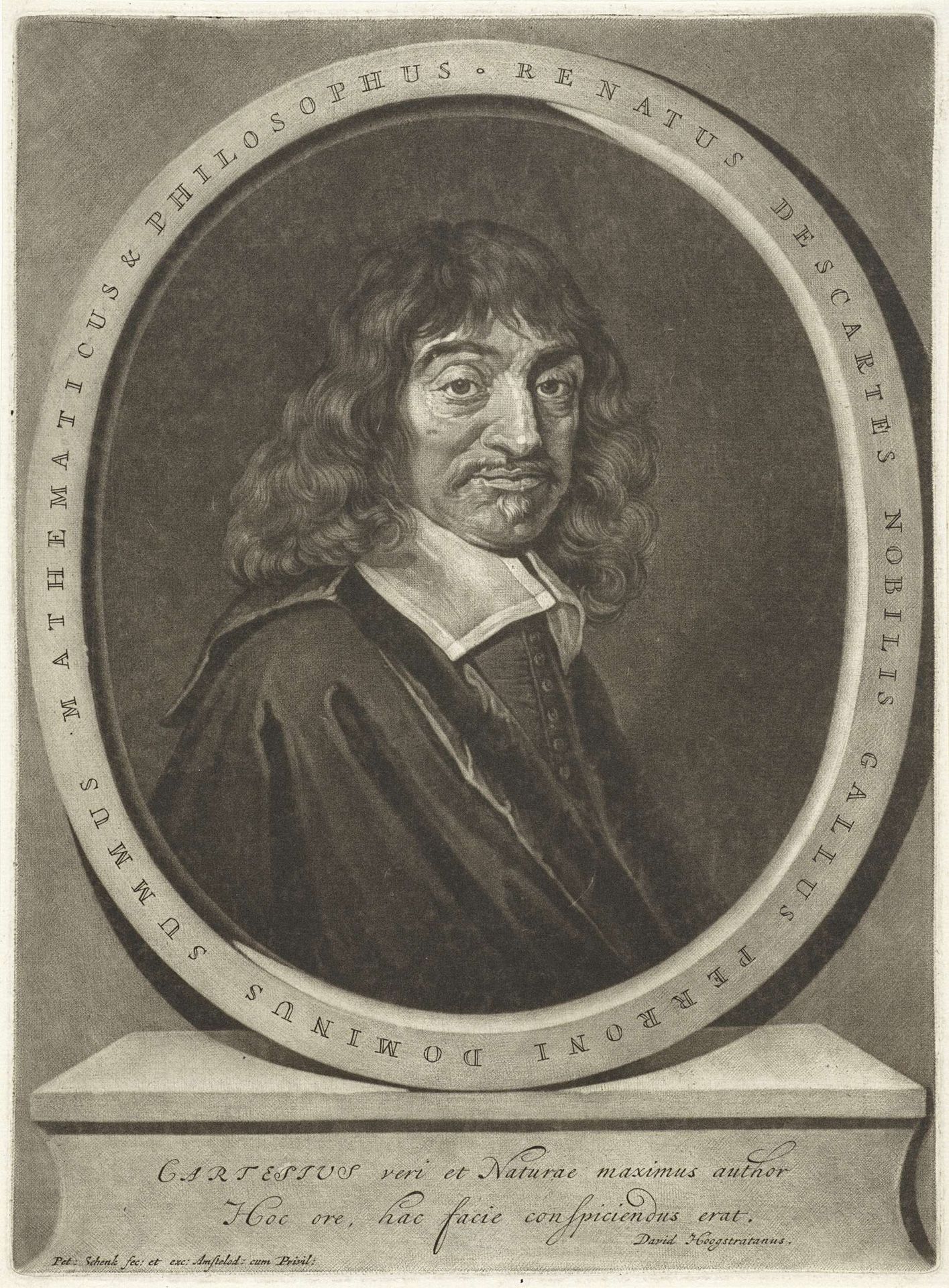Portret van René Descartes by Pieter Schenk