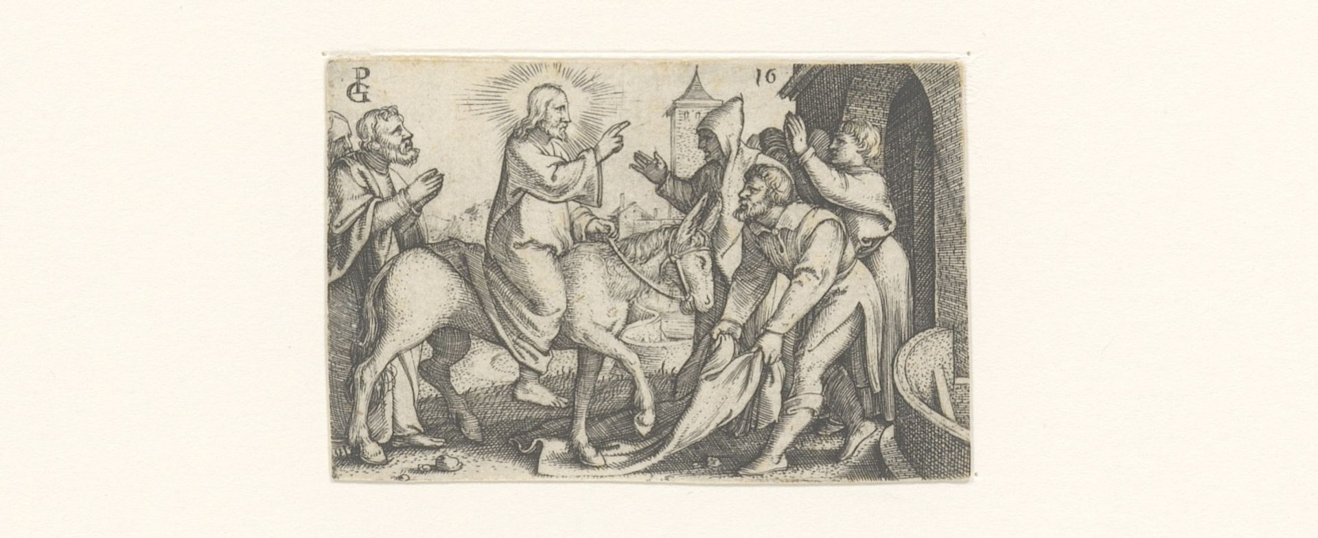 Intocht van Christus in Jeruzalem by Georg Pencz