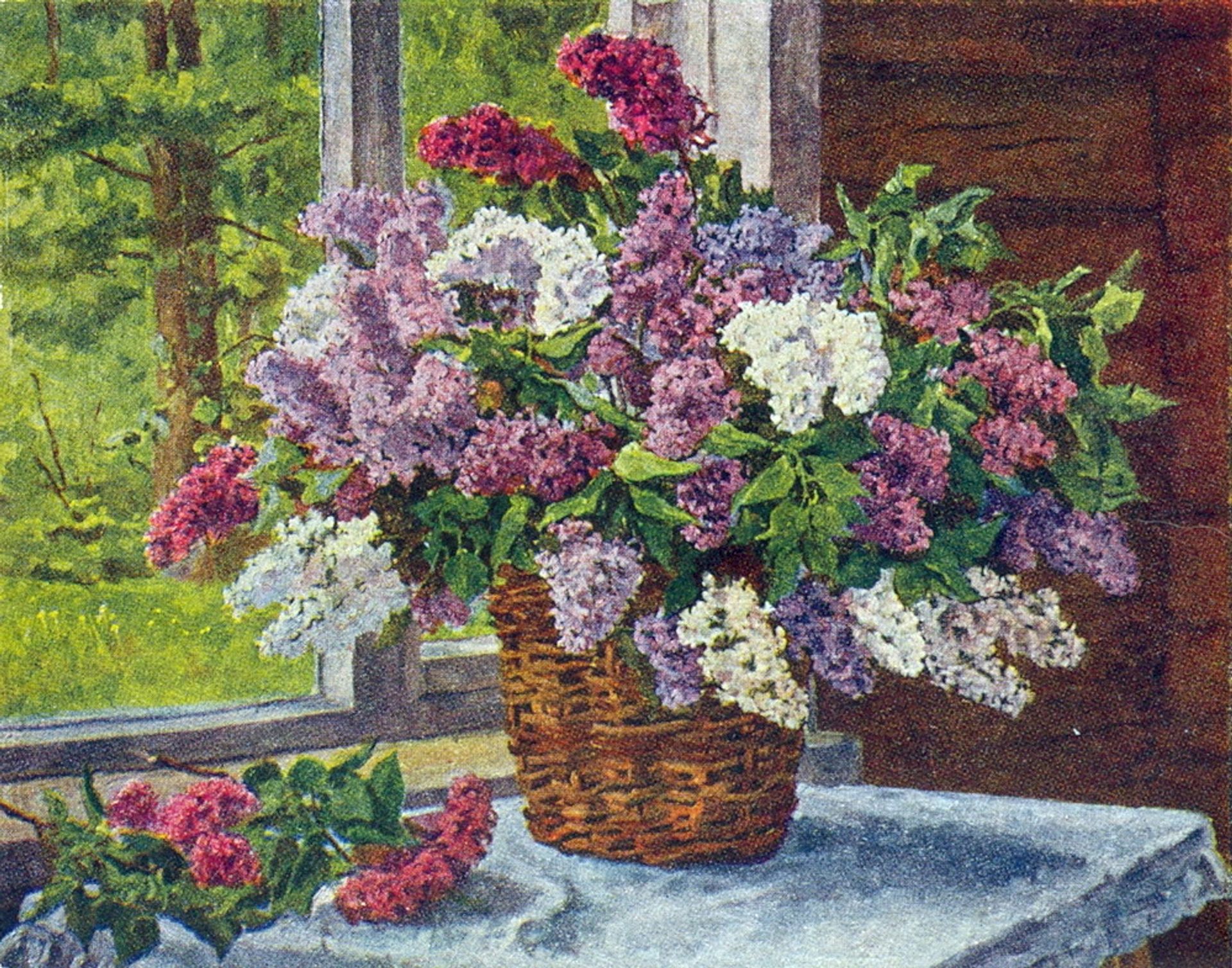 Lilacs by the window by Pyotr Konchalovsky