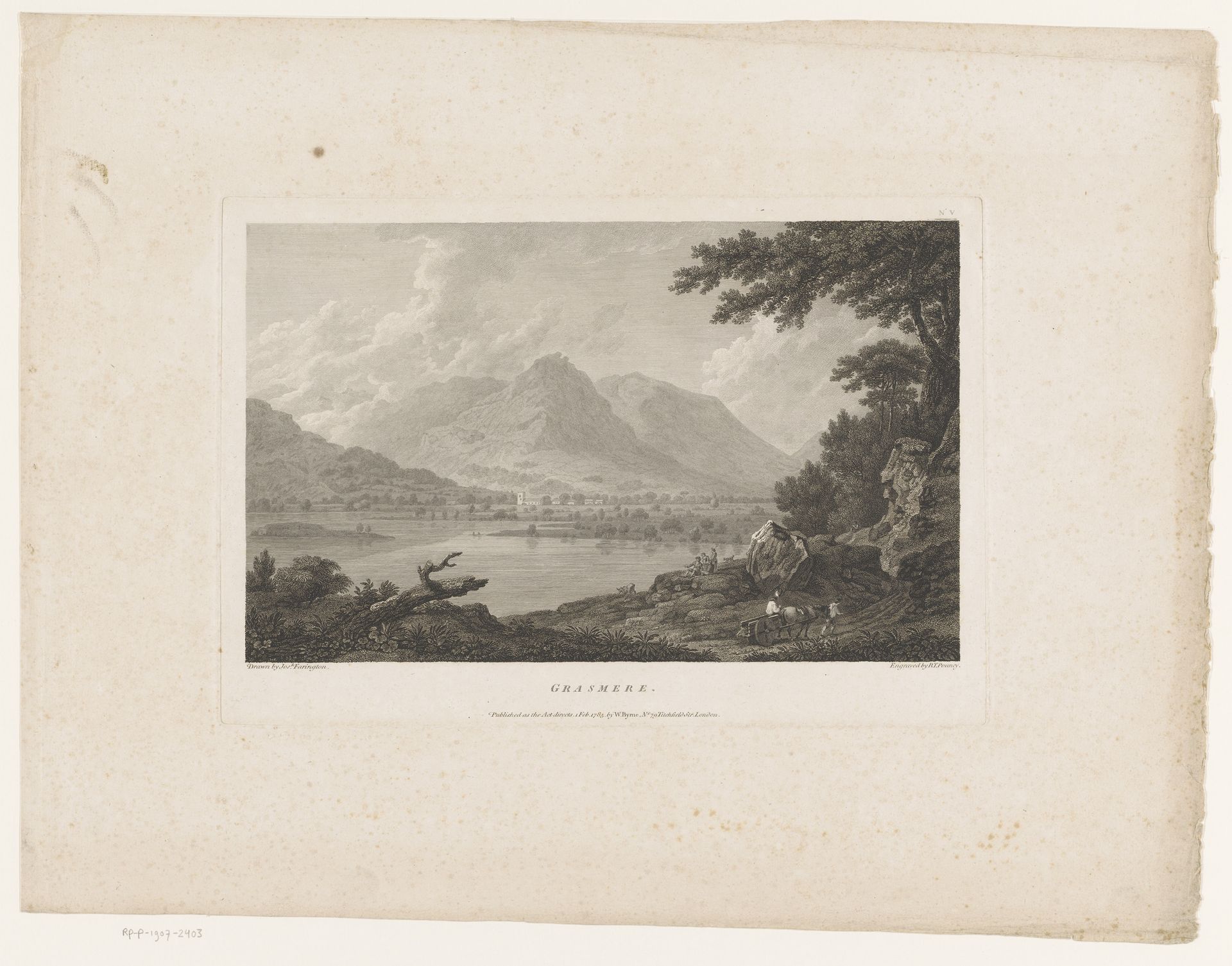 Gezicht op Grasmere in het Lake District by Benjamin Thomas Pouncy