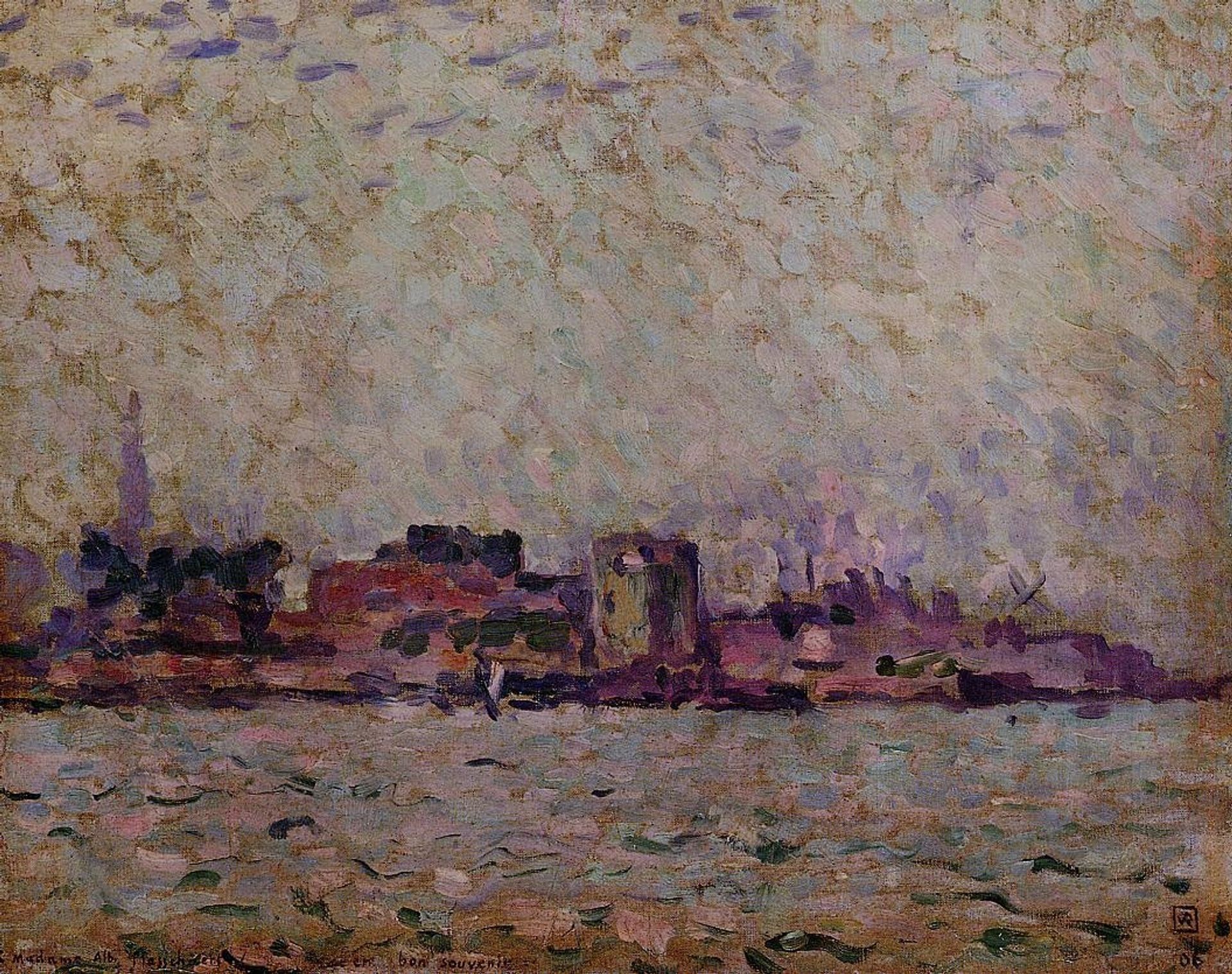 Morning Fog over the Port of Veer, Holland by Theo van Rysselberghe