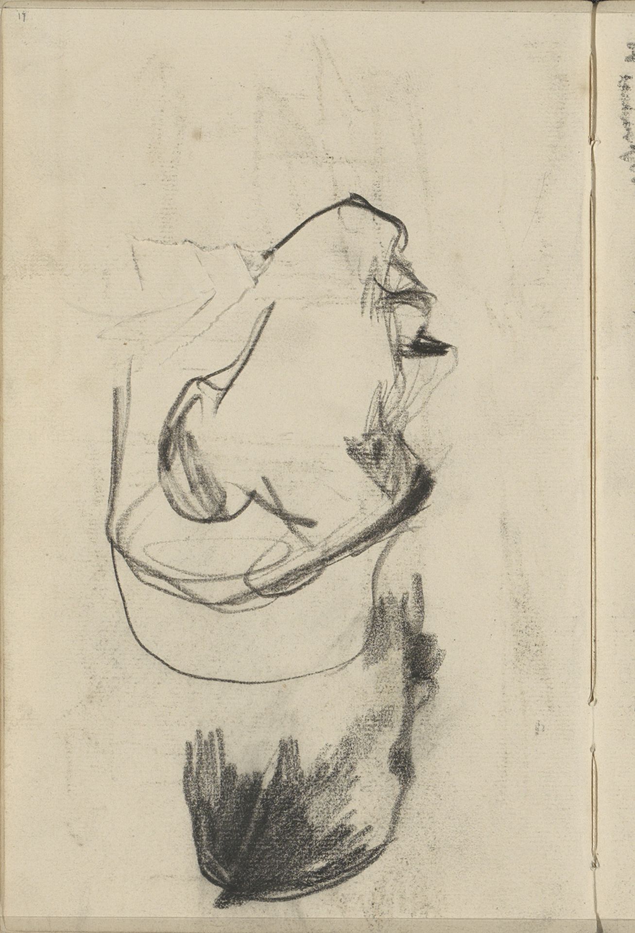 Twee mannenhoofden, in profiel by George Hendrik Breitner