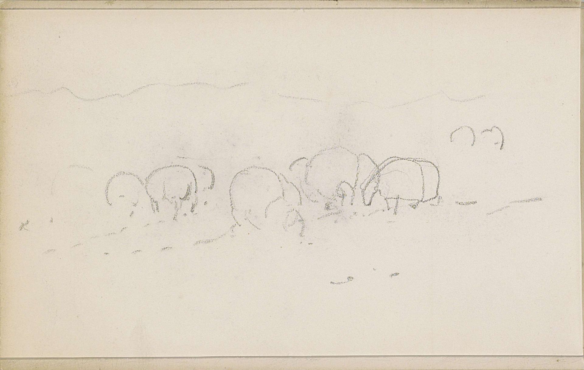Grazende schapen by Anton Mauve