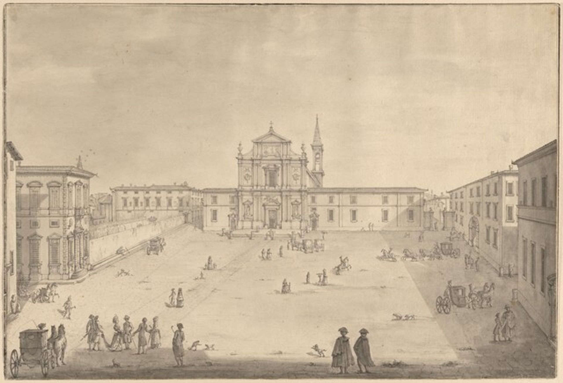 A View of the Piazza San Marco in Florence by Giuseppe Zocchi