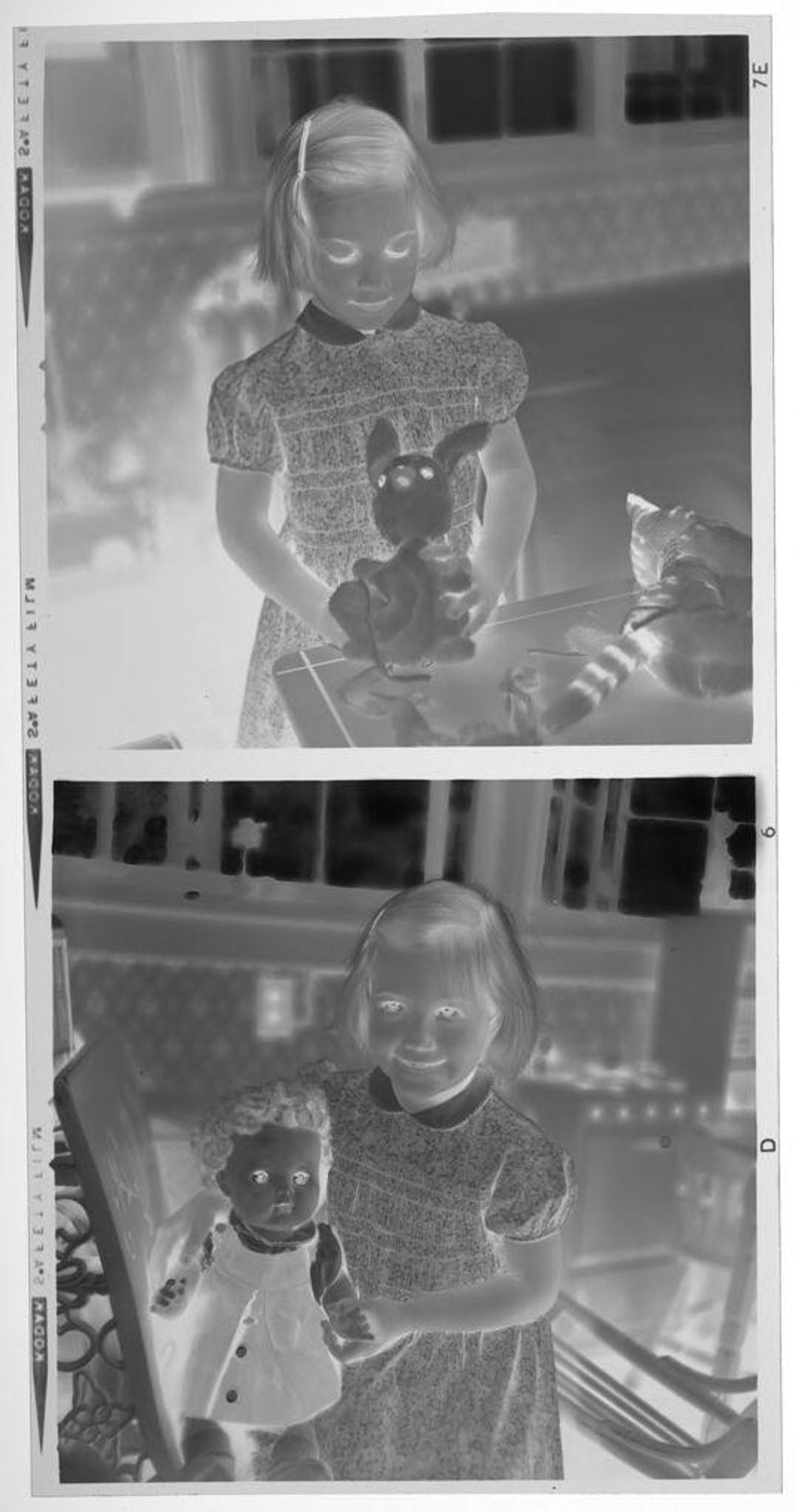 Untitled (medium format images of young girl posing with toys) by Martin Schweig
